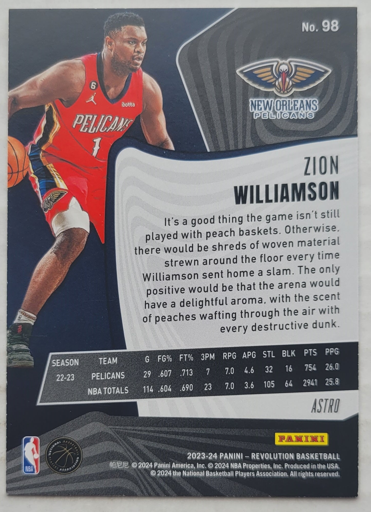 Zion Williamson - 2023-24 Panini Revolution Astro #98