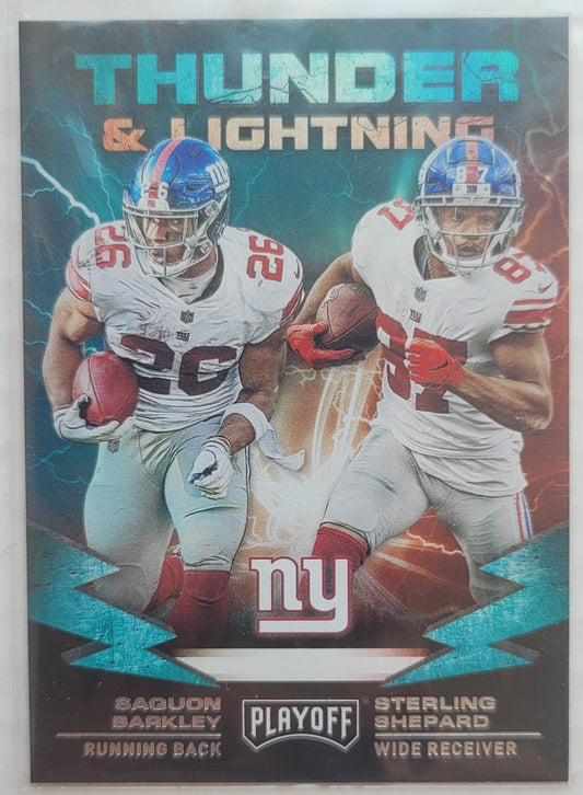 Sterling Shepard / Saquon Barkley - 2019 Playoff Thunder and Lightning #5