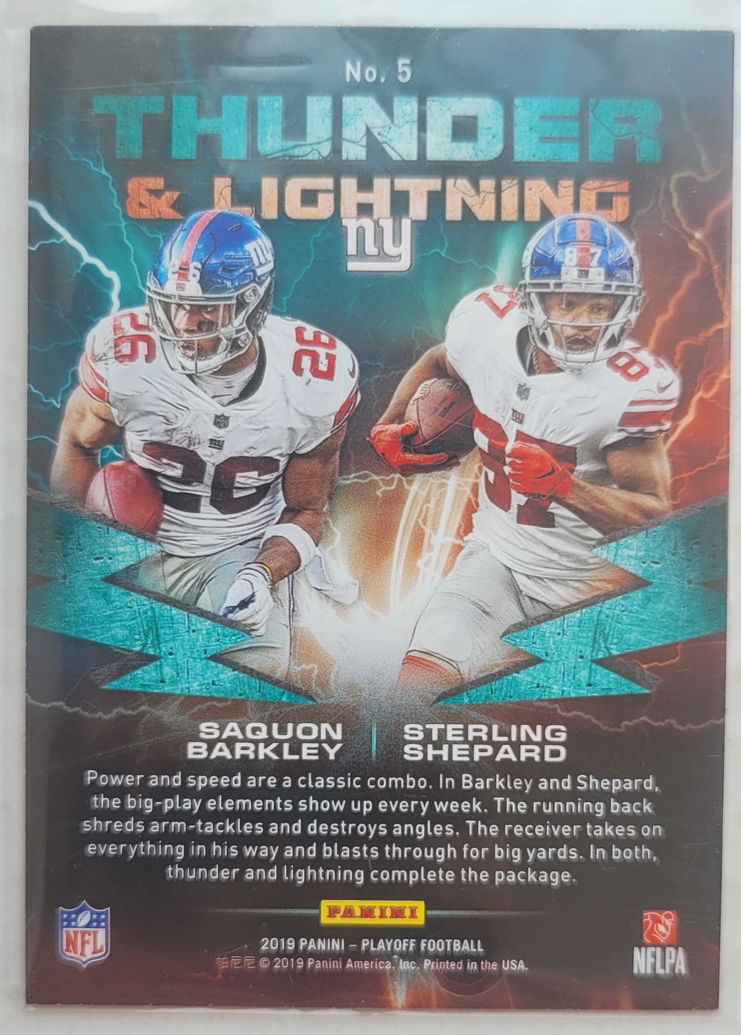 Sterling Shepard / Saquon Barkley - 2019 Playoff Thunder and Lightning #5