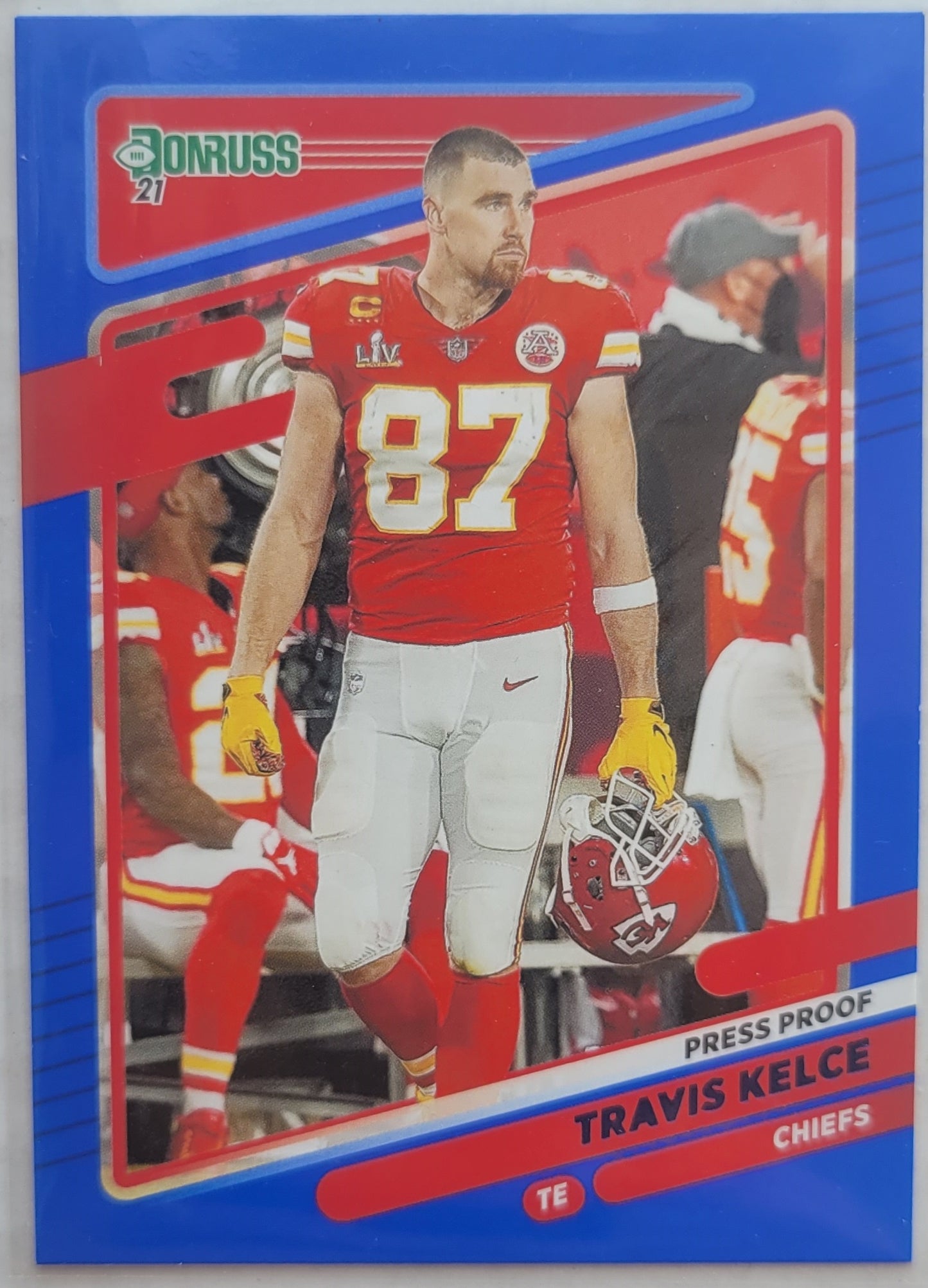 Travis Kelce - 2021 Donruss Press Proof Blue #118B VAR