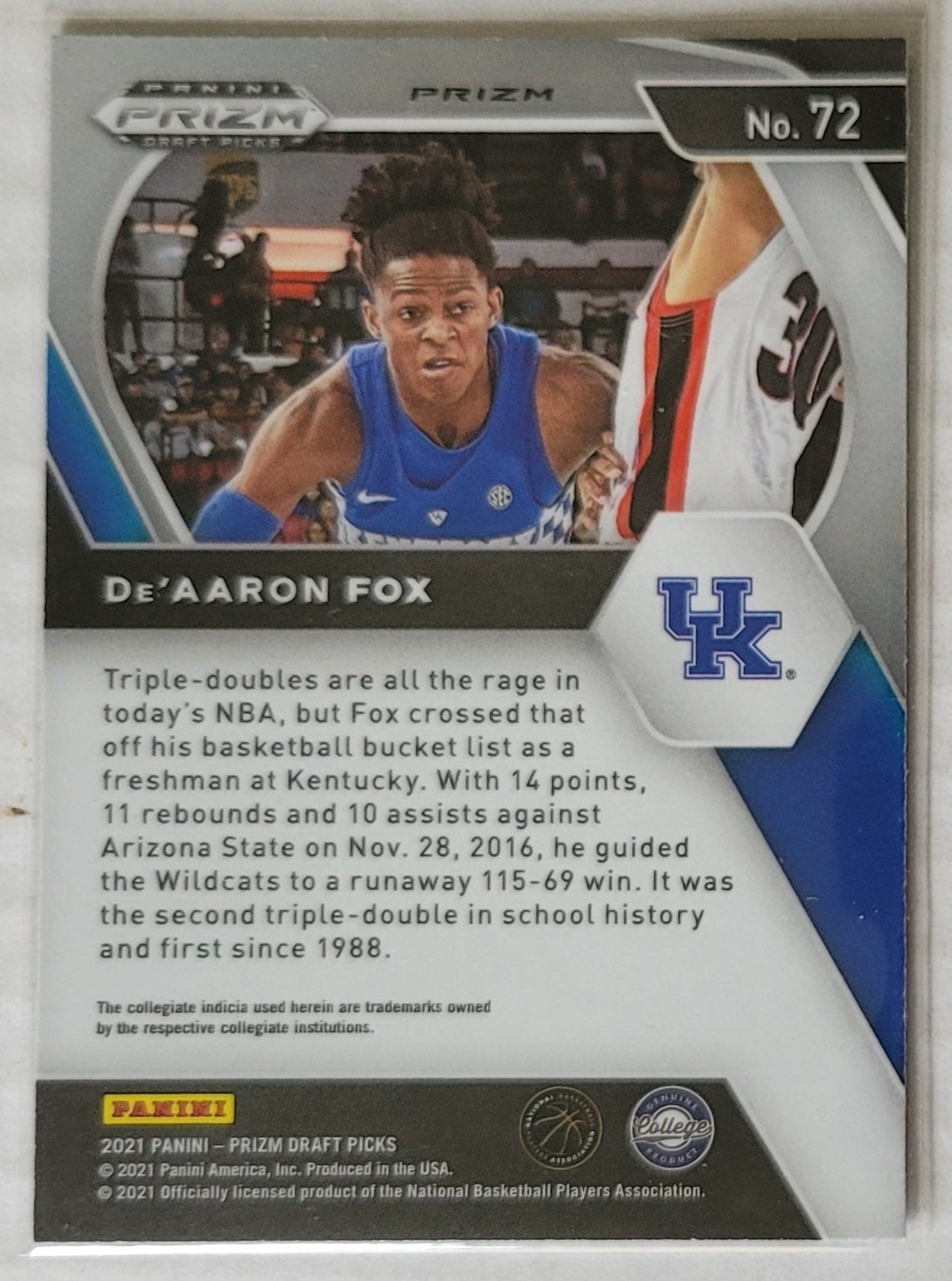 De'Aaron Fox - 2021-22 Panini Prizm Draft Picks Prizms Green #72