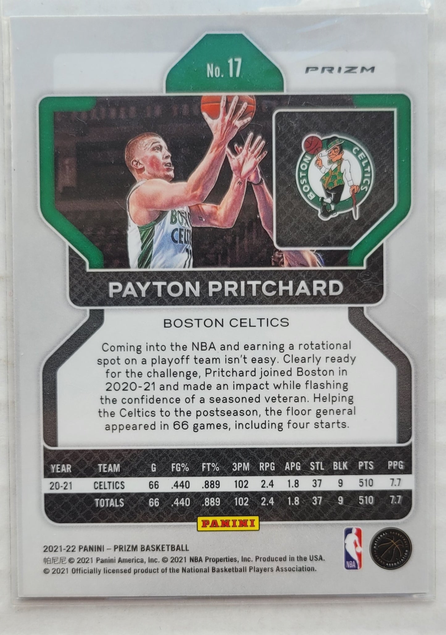Payton Pritchard - 2021-22 Panini Prizm Prizms Green #17