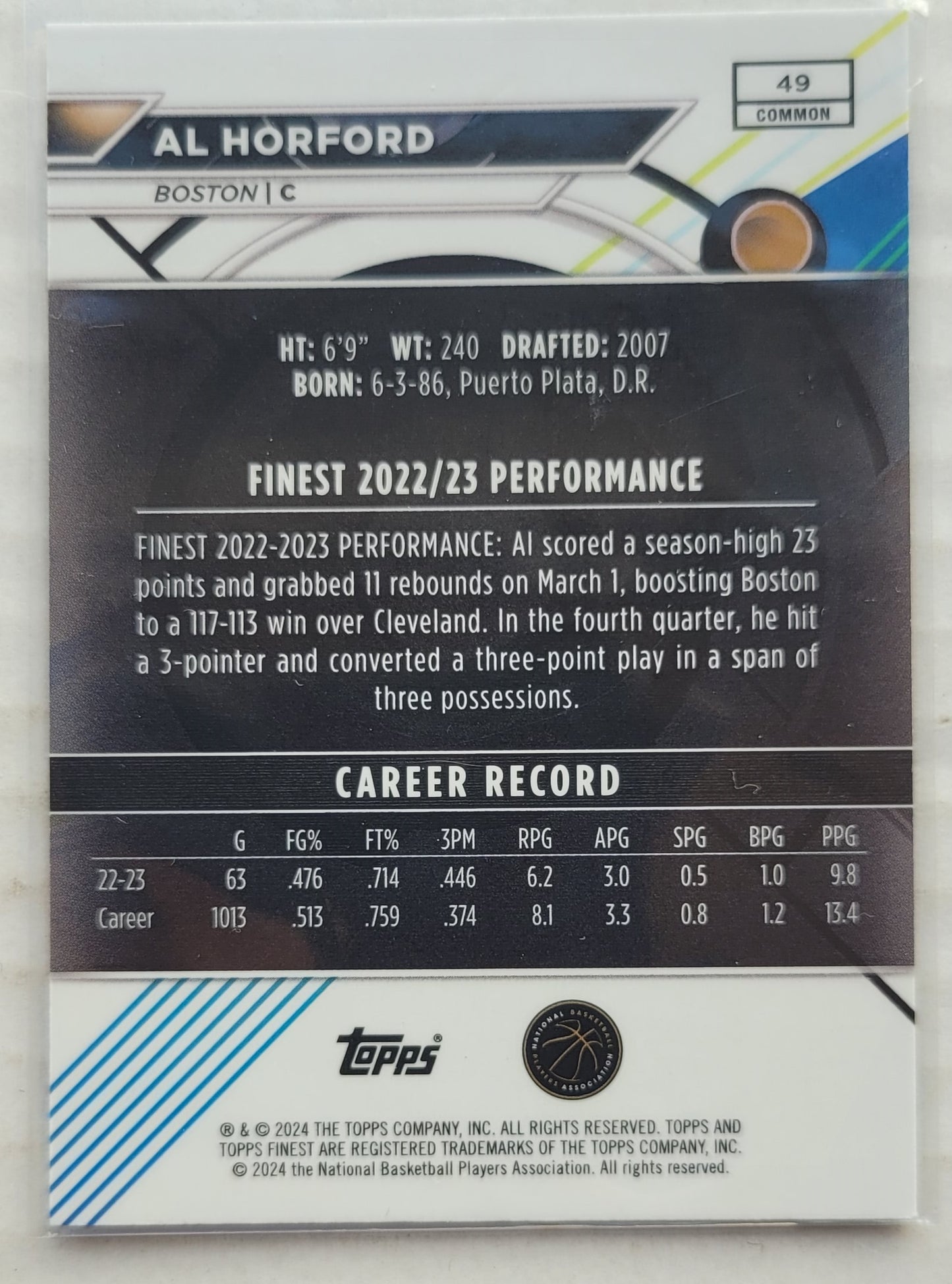 Al Horford - 2023-24 Finest Checkerboard Refractors #49 C