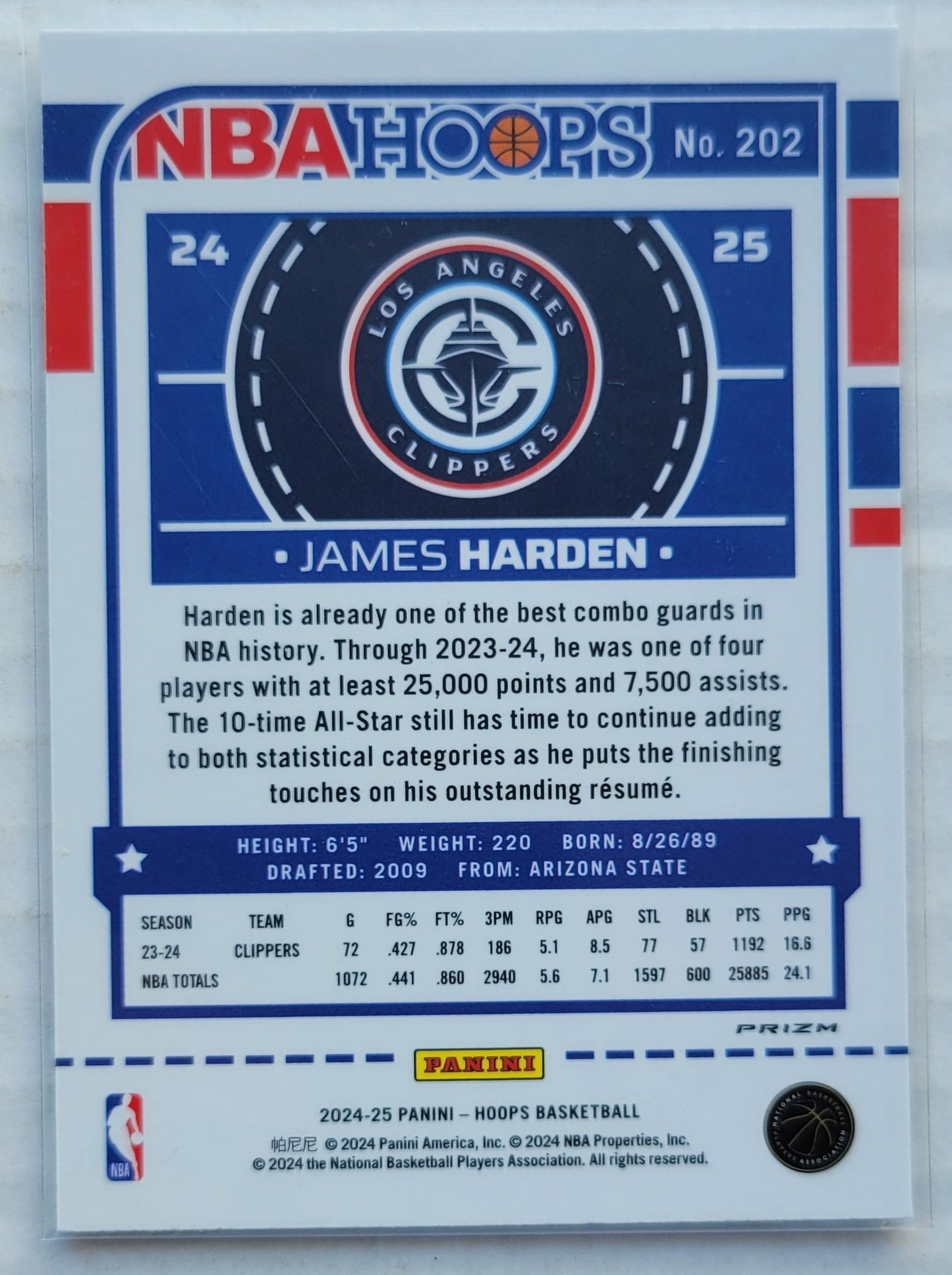 James Harden - 2024-25 Hoops Premium Prizms Winter #202