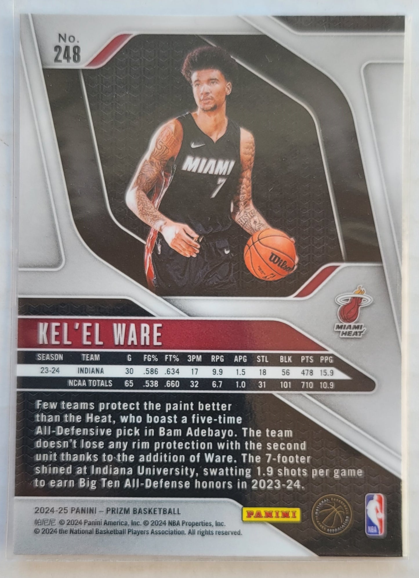 Kel'el Ware - 2024-25 Panini Prizm #248 RC