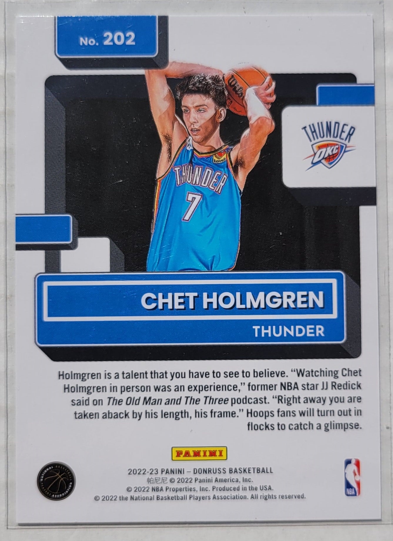 Chet Holmgren - 2022-23 Donruss #202 RR RC