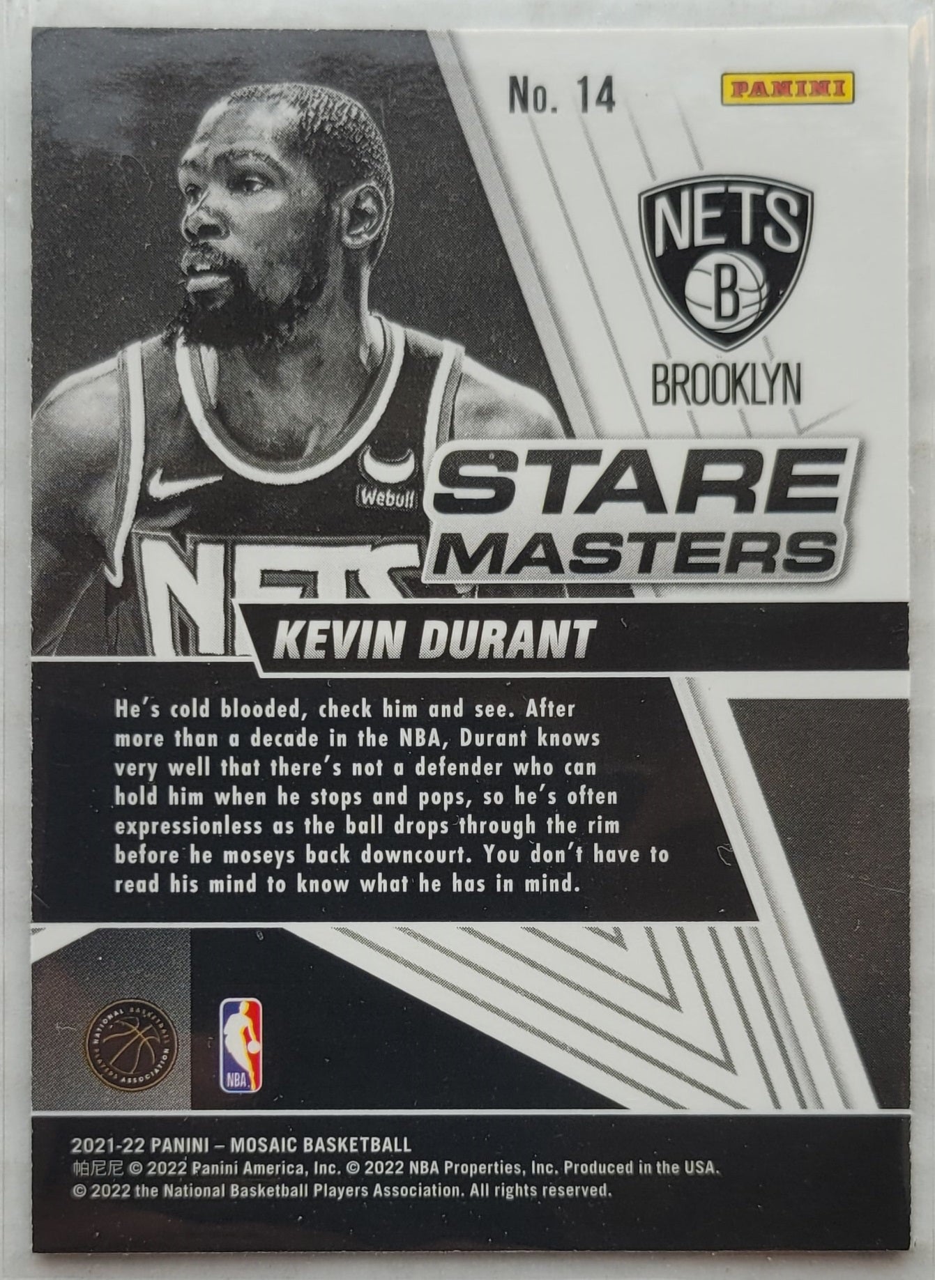 Kevin Durant - 2021-22 Panini Mosaic Stare Masters #14