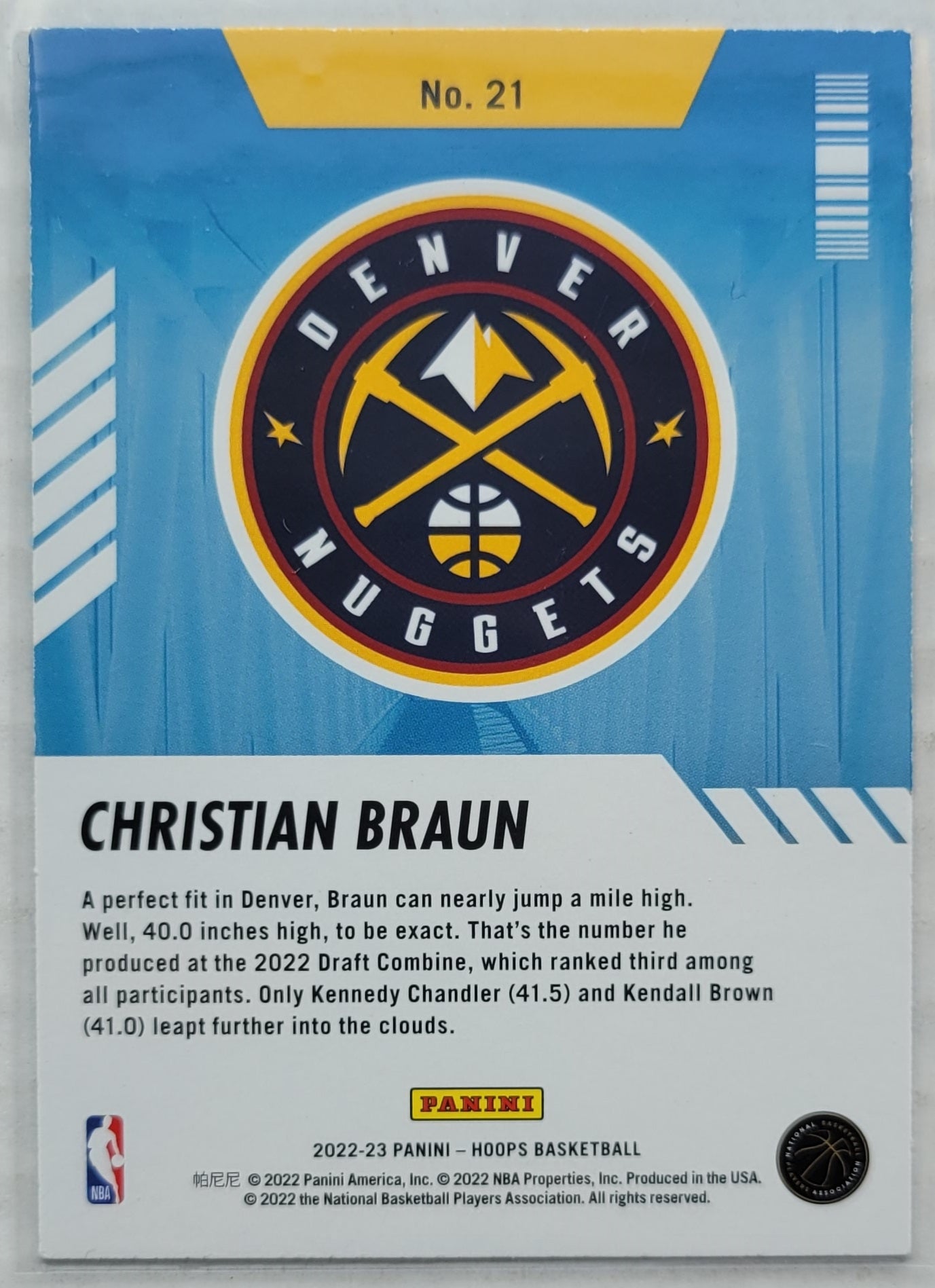 Christian Braun - 2022-23 Hoops Arriving Now Holo #21