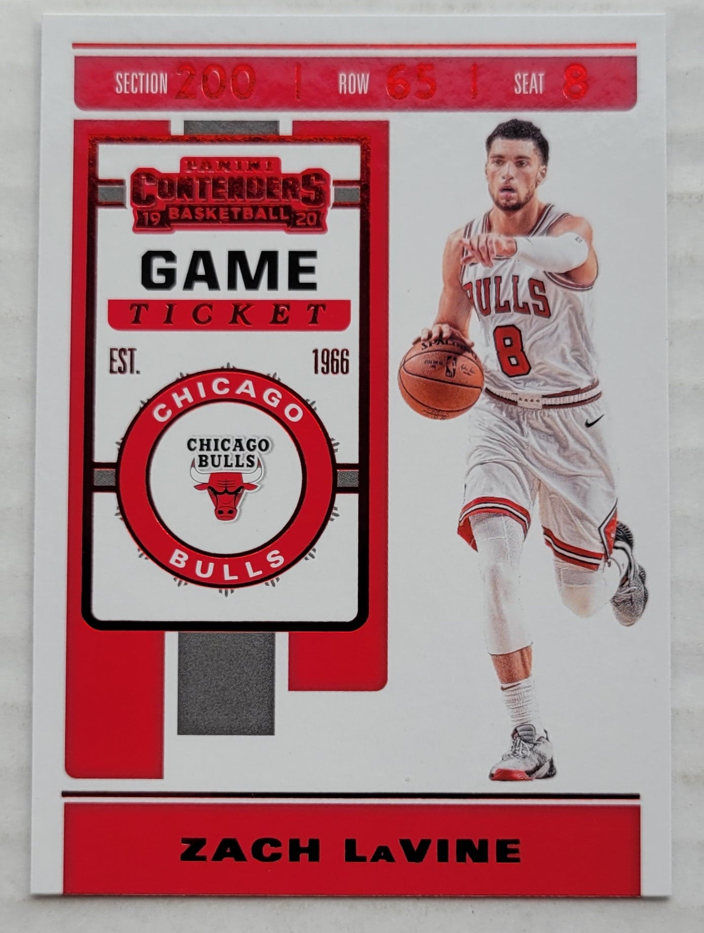 Zach LaVine - 2019-20 Panini Contenders Game Ticket Red #100