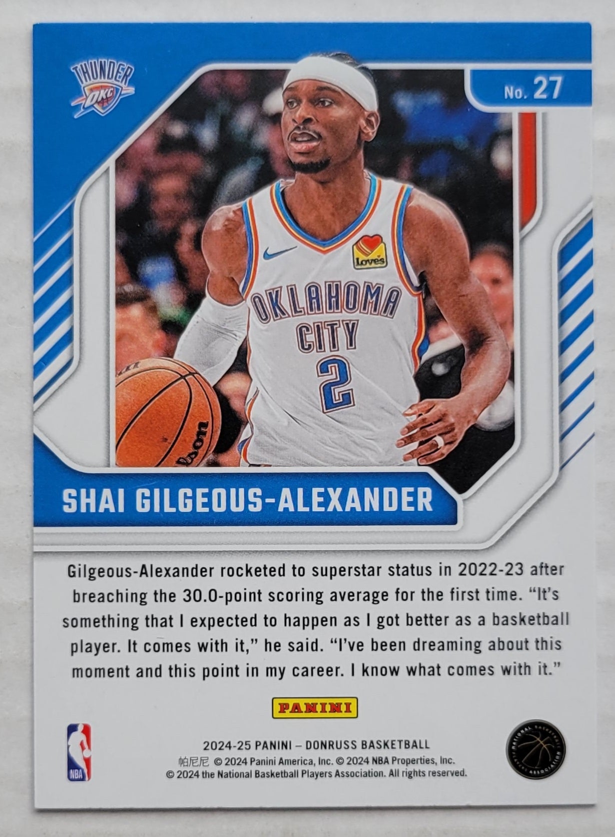 Shai Gilgeous-Alexander - 2024-25 Donruss Franchise Features #27