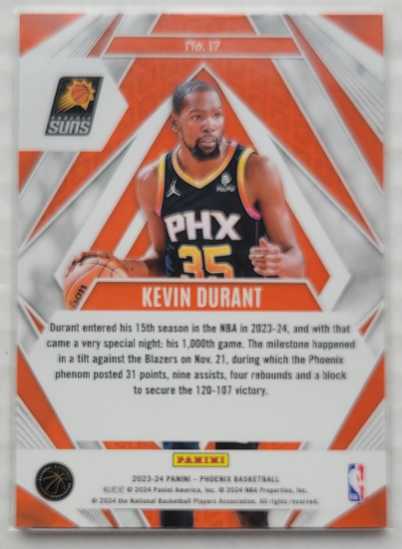 Kevin Durant - 2023-24 Panini Phoenix Paragon #17