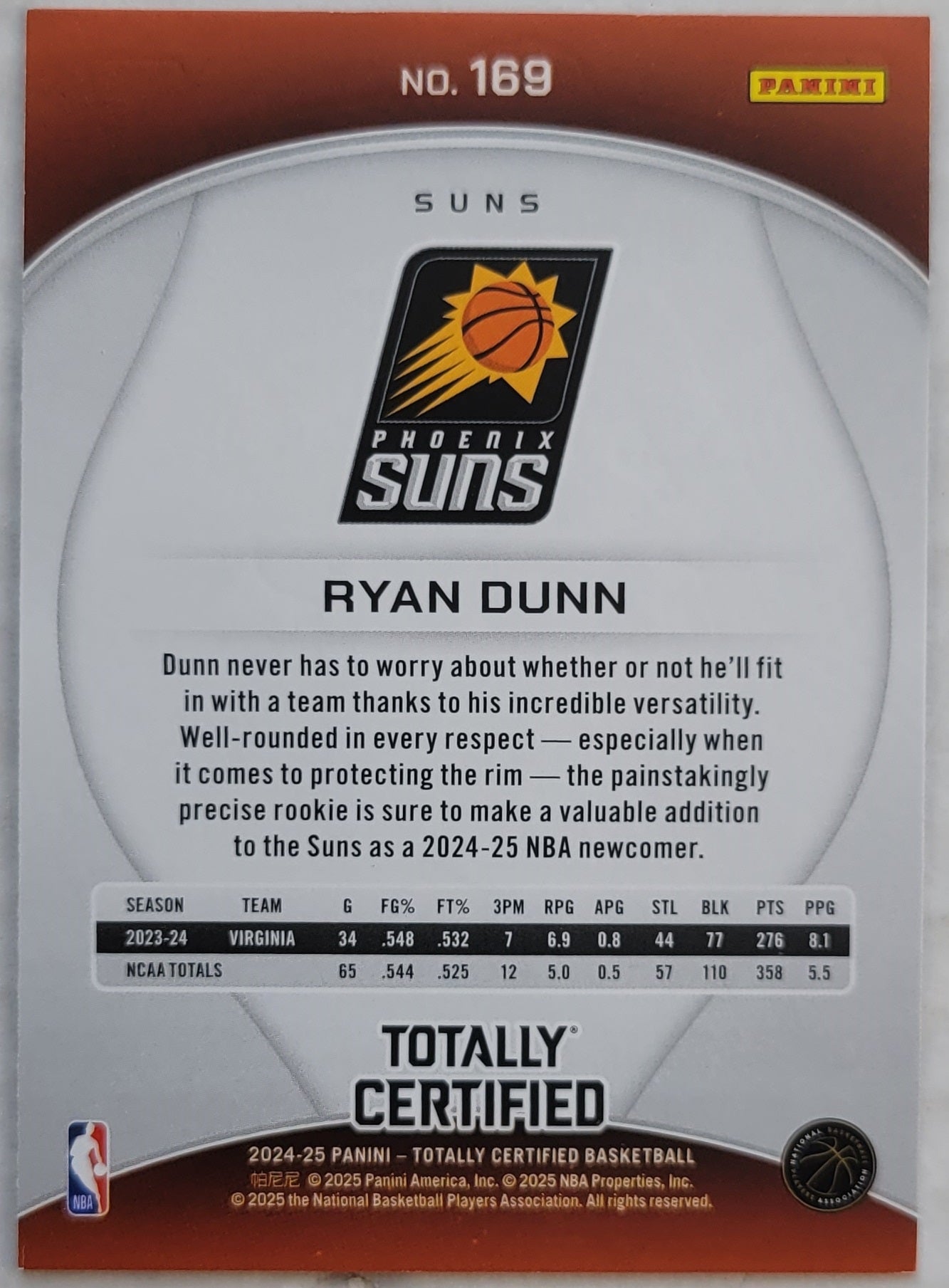 Ryan Dunn - 2024-25 Totally Certified Mirror #169 RC