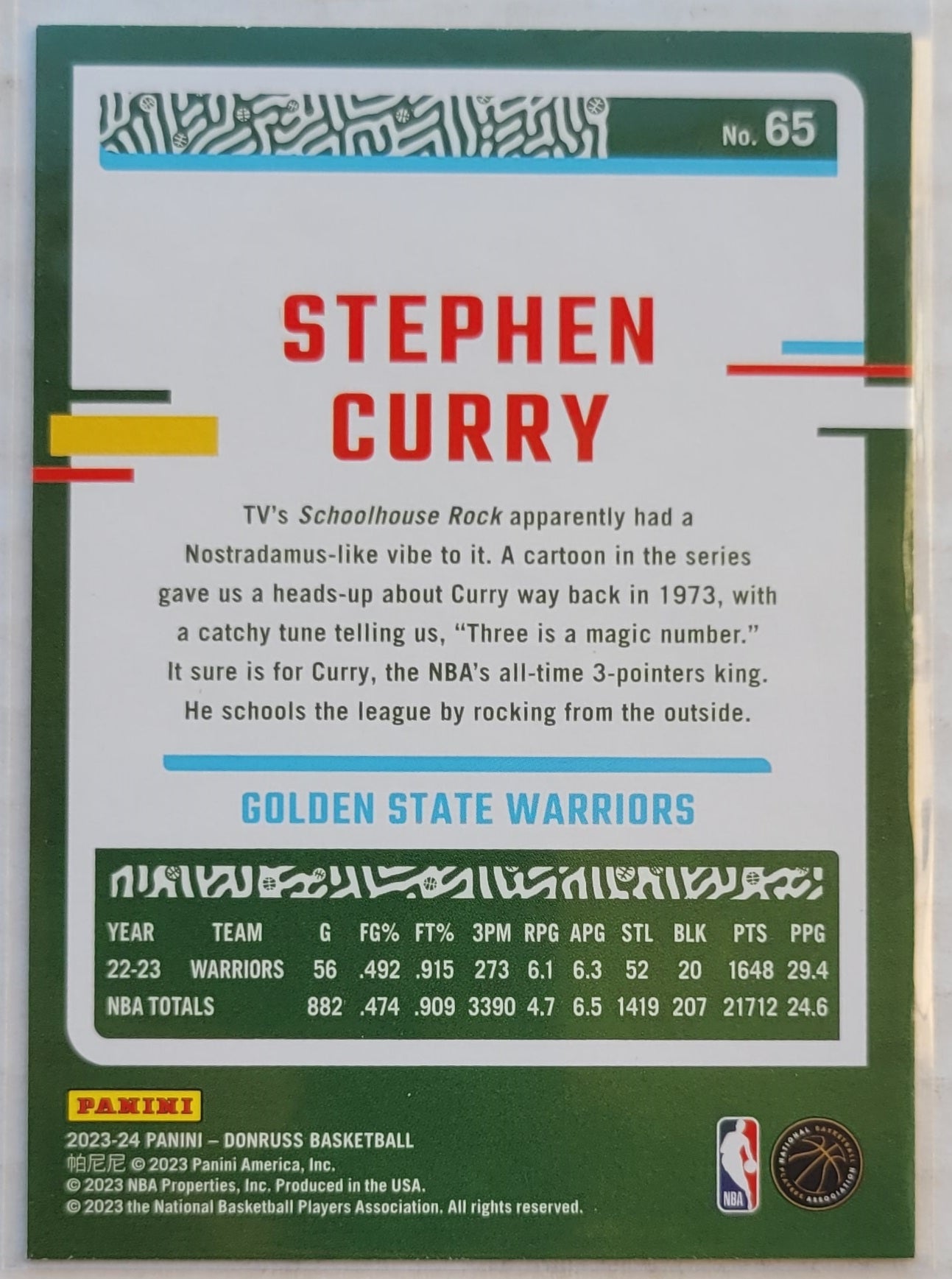 Stephen Curry - 2023-24 Donruss Yellow Flood #65
