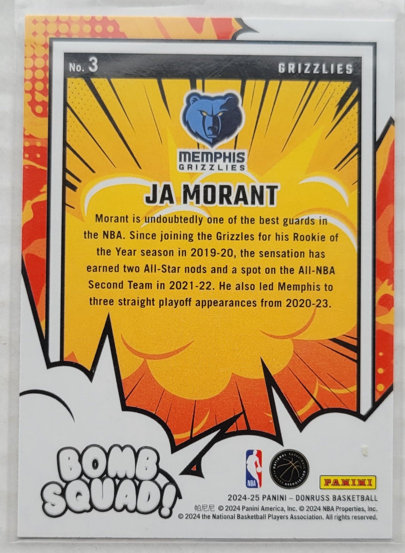 Ja Morant - 2024-25 Donruss Bomb Squad #3