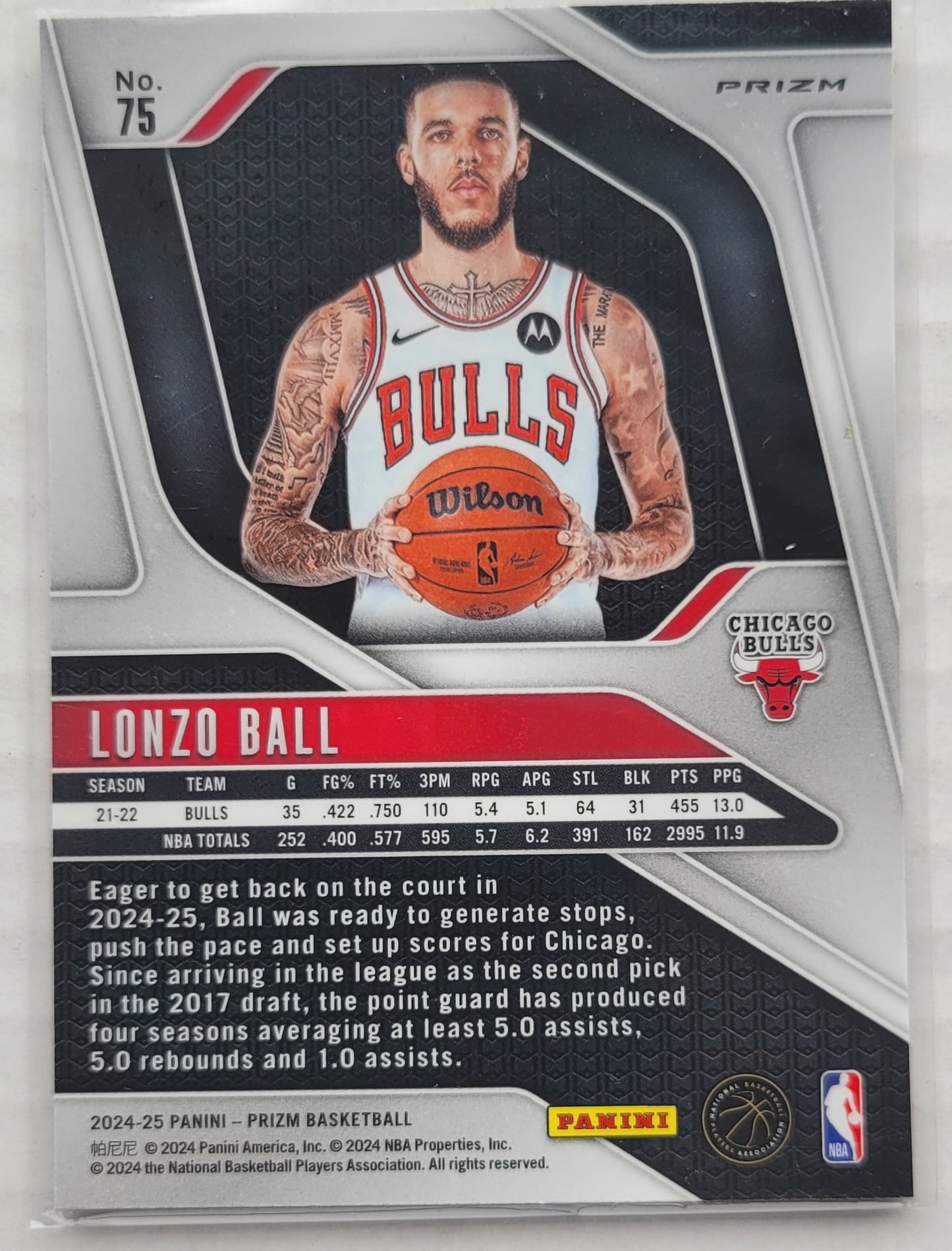 Lonzo Ball - 2024-25 Panini Prizm Prizms Pulsar #75