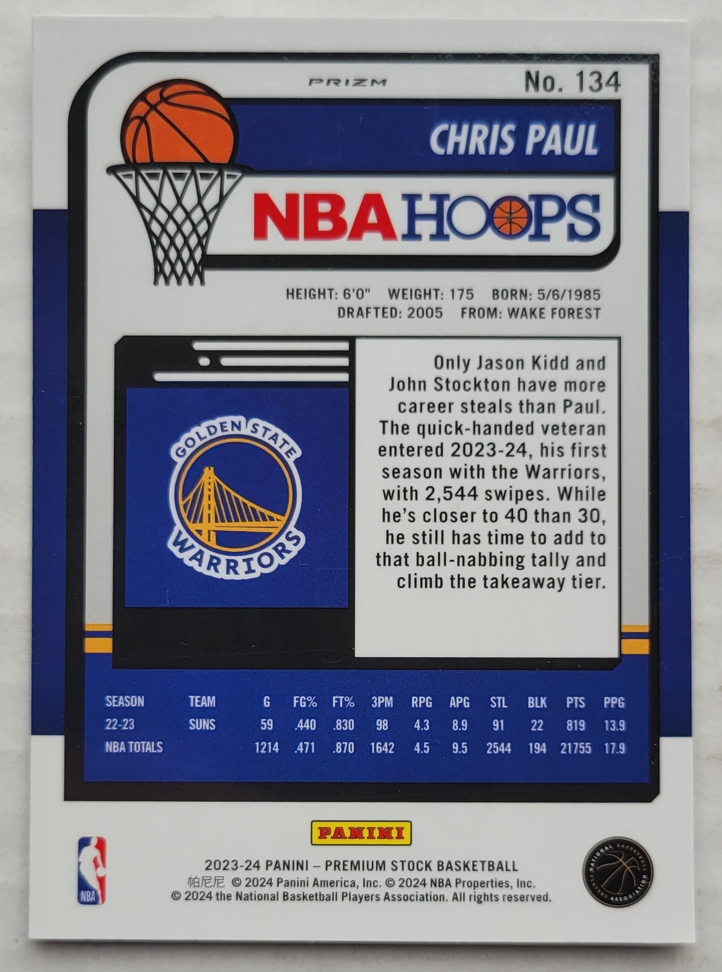 Chris Paul - 2023-24 Hoops Premium Stock Premium #134