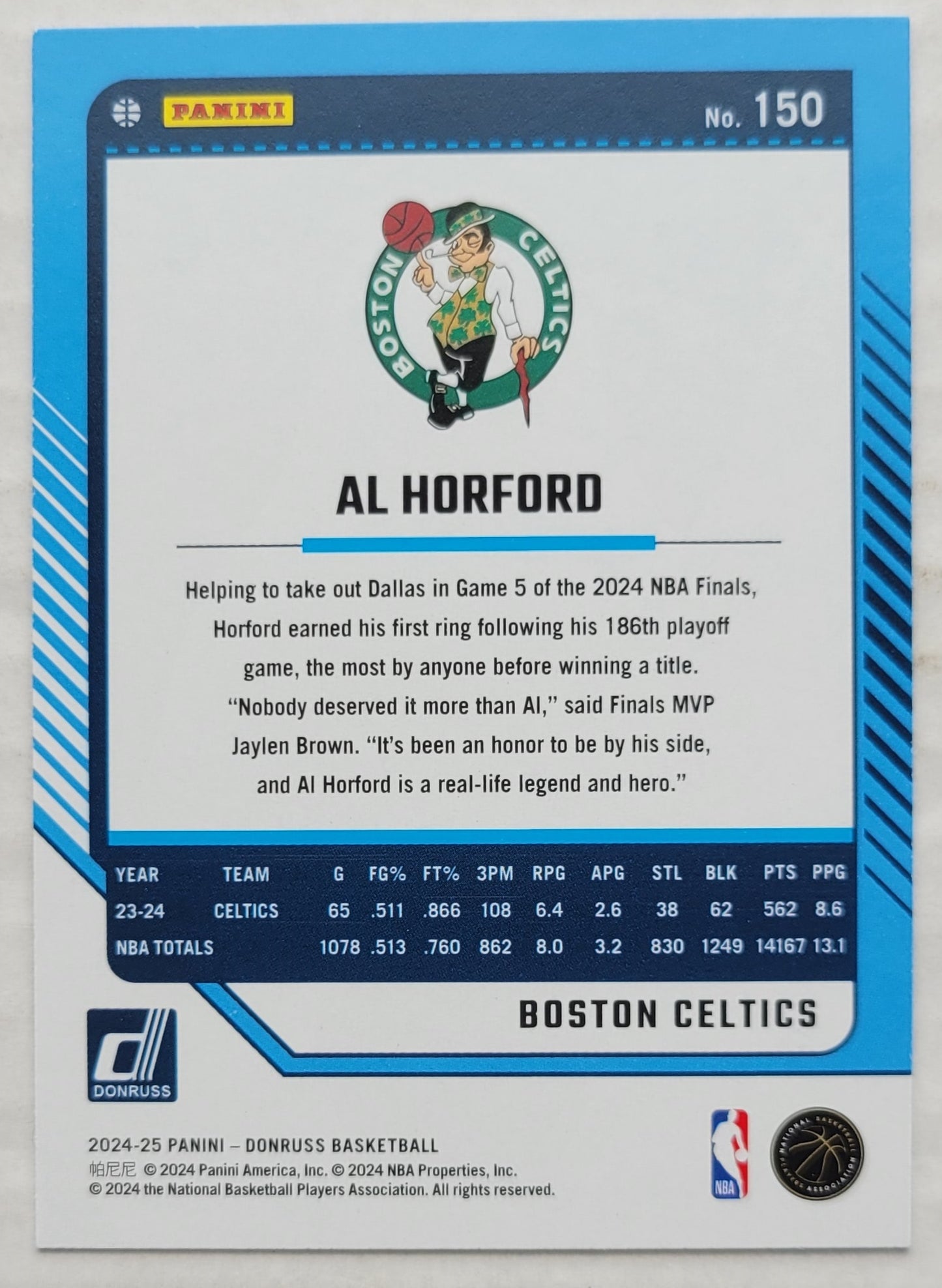 Al Horford - 2024-25 Donruss Holo Green Laser #150