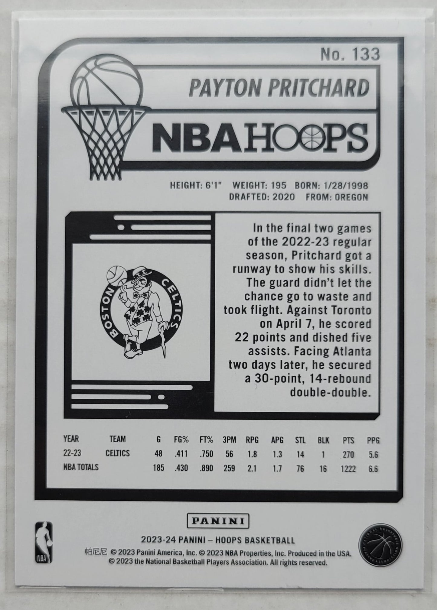 Payton Pritchard - 2023-24 Hoops Purple #133