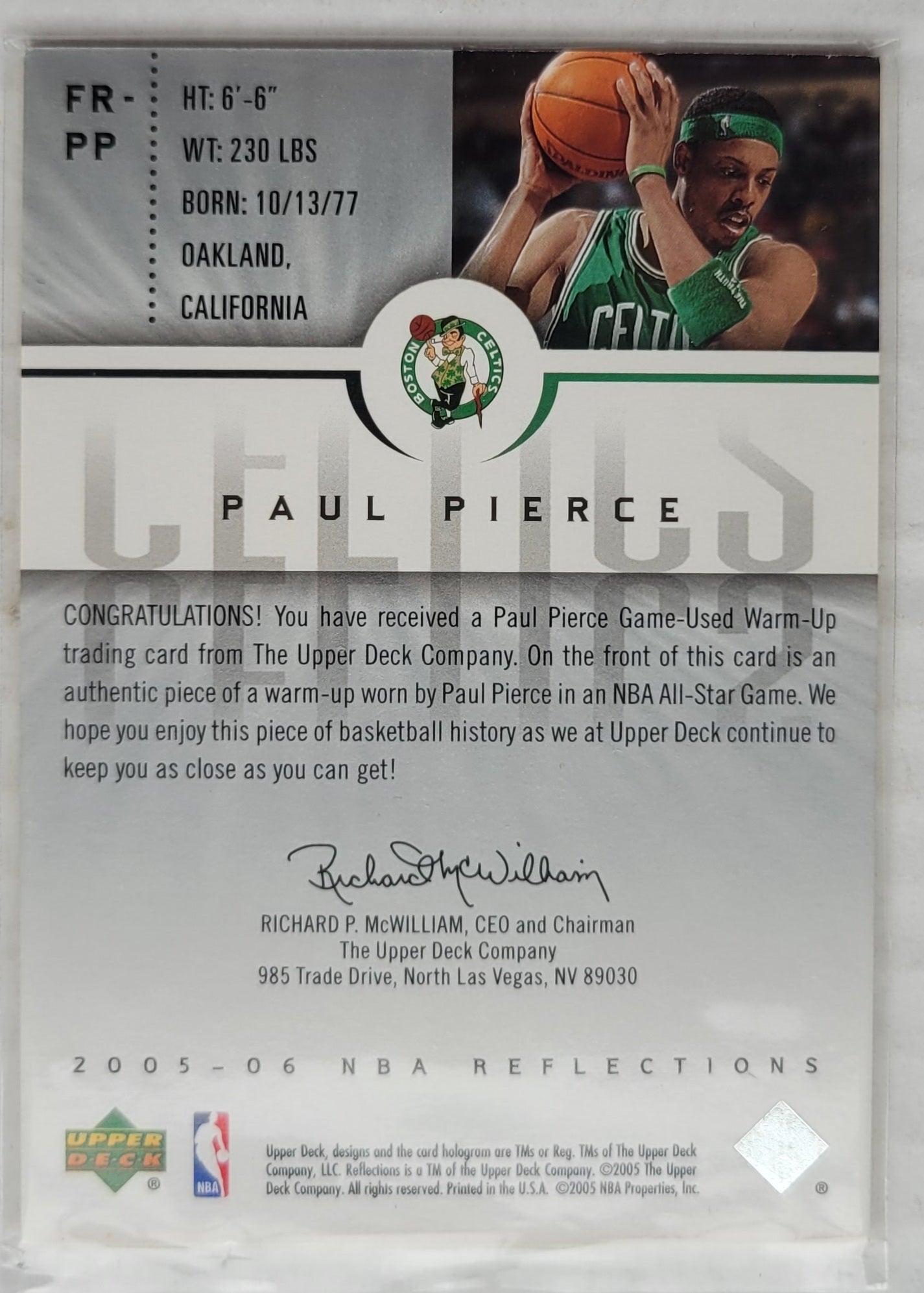 Paul Pierce - 2005-06 Reflections Fabrics #PP