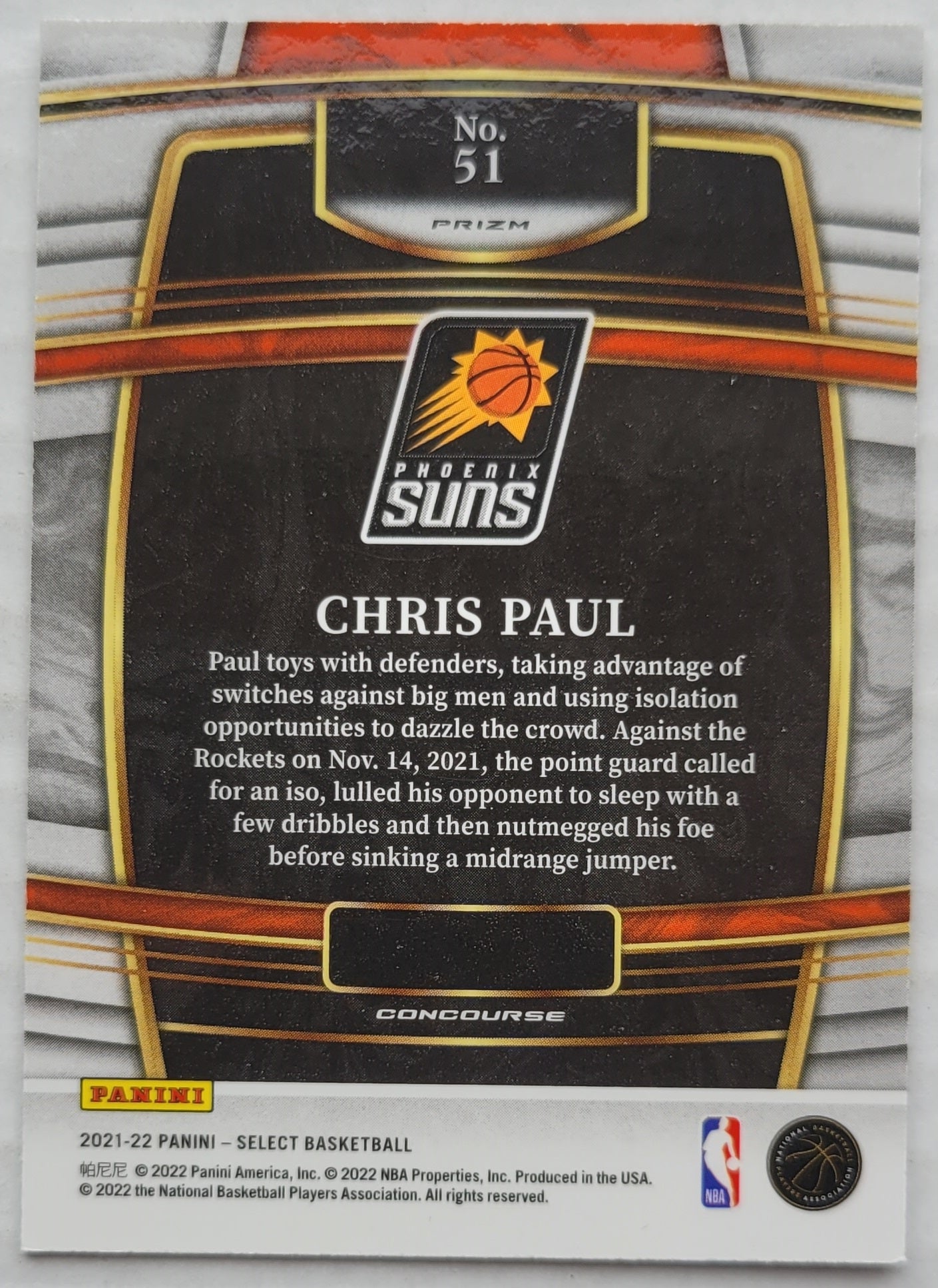 Chris Paul - 2021-22 Select Prizms Silver #51