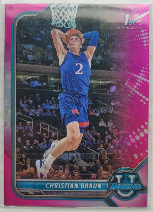 Christian Braun - 2021-22 Bowman Chrome University Pink Refractors #6