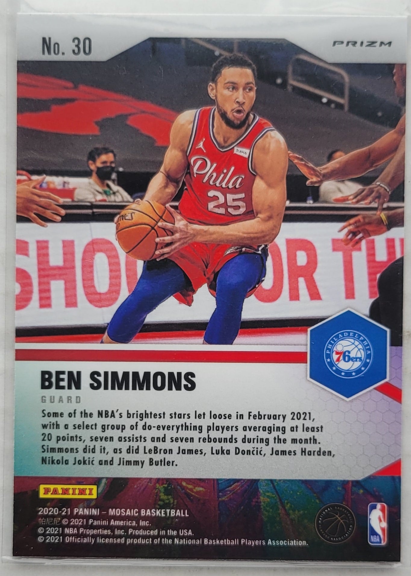 Ben Simmons - 2020-21 Panini Mosaic Center Stage #30