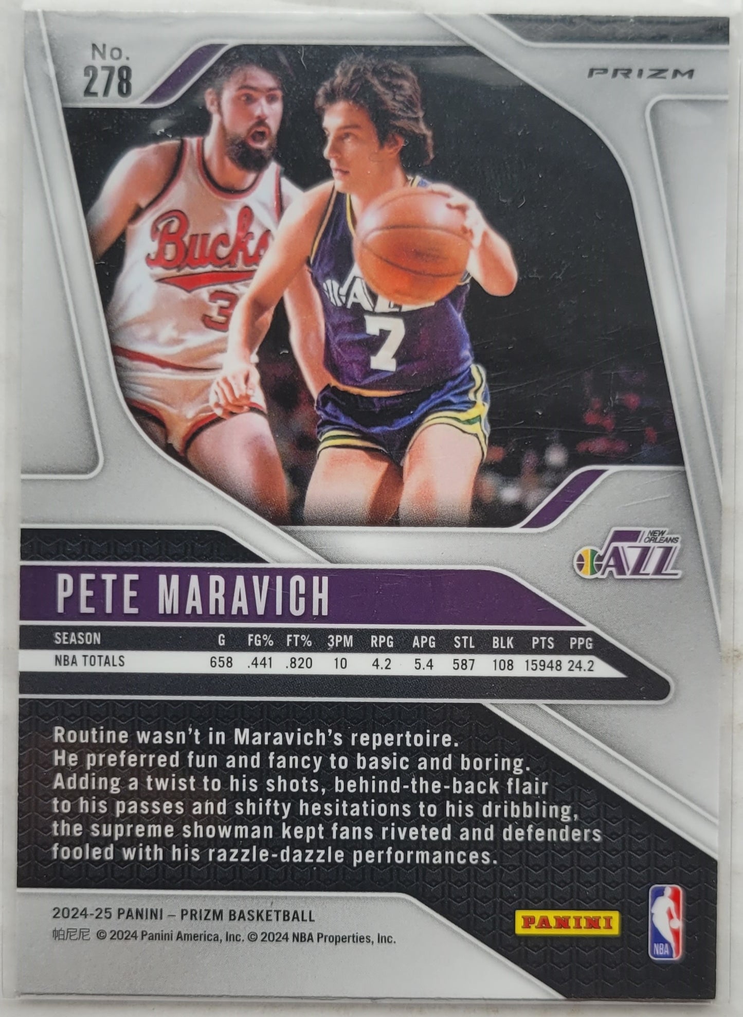 Pete Maravich - 2024-25 Panini Prizm Prizms Silver #278