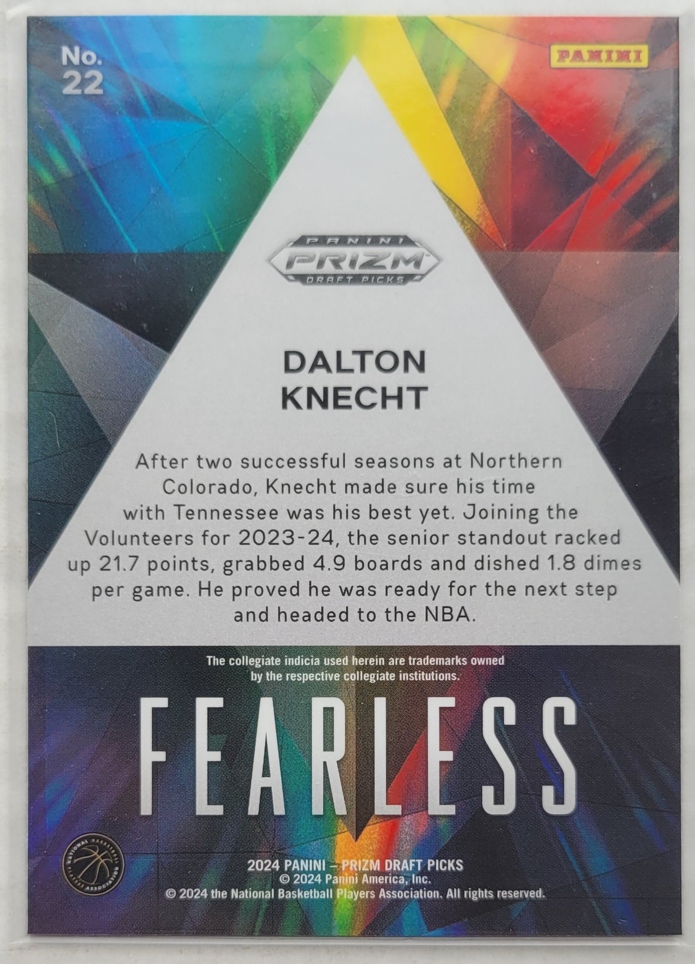 Dalton Knecht - 2024-25 Panini Prizm Draft Picks Fearless #22