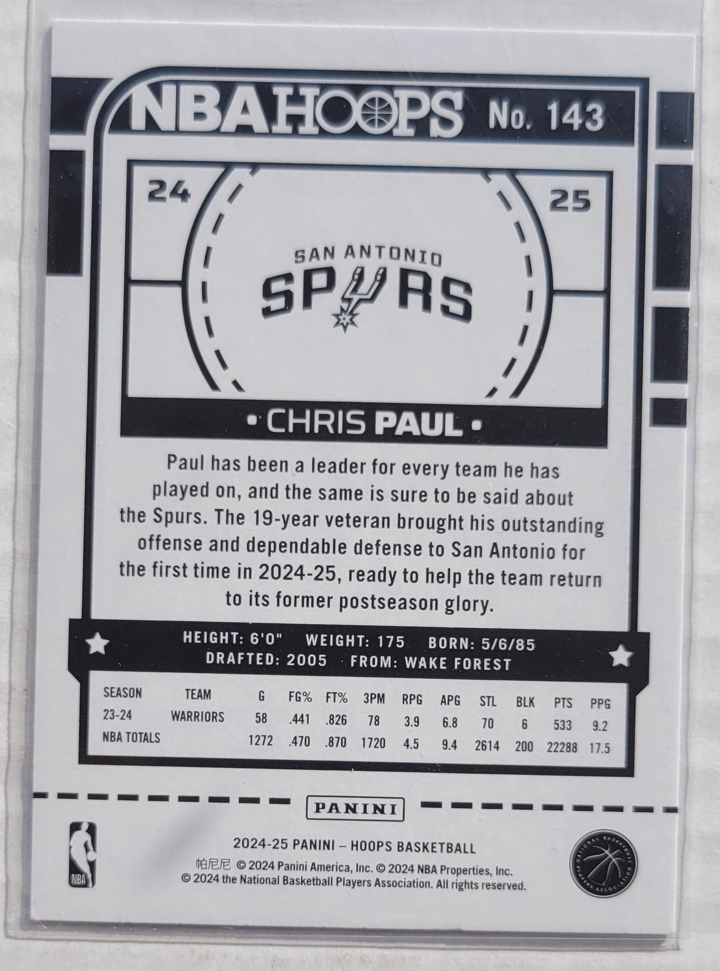 Chris Paul - 2024-25 Hoops Blue #143