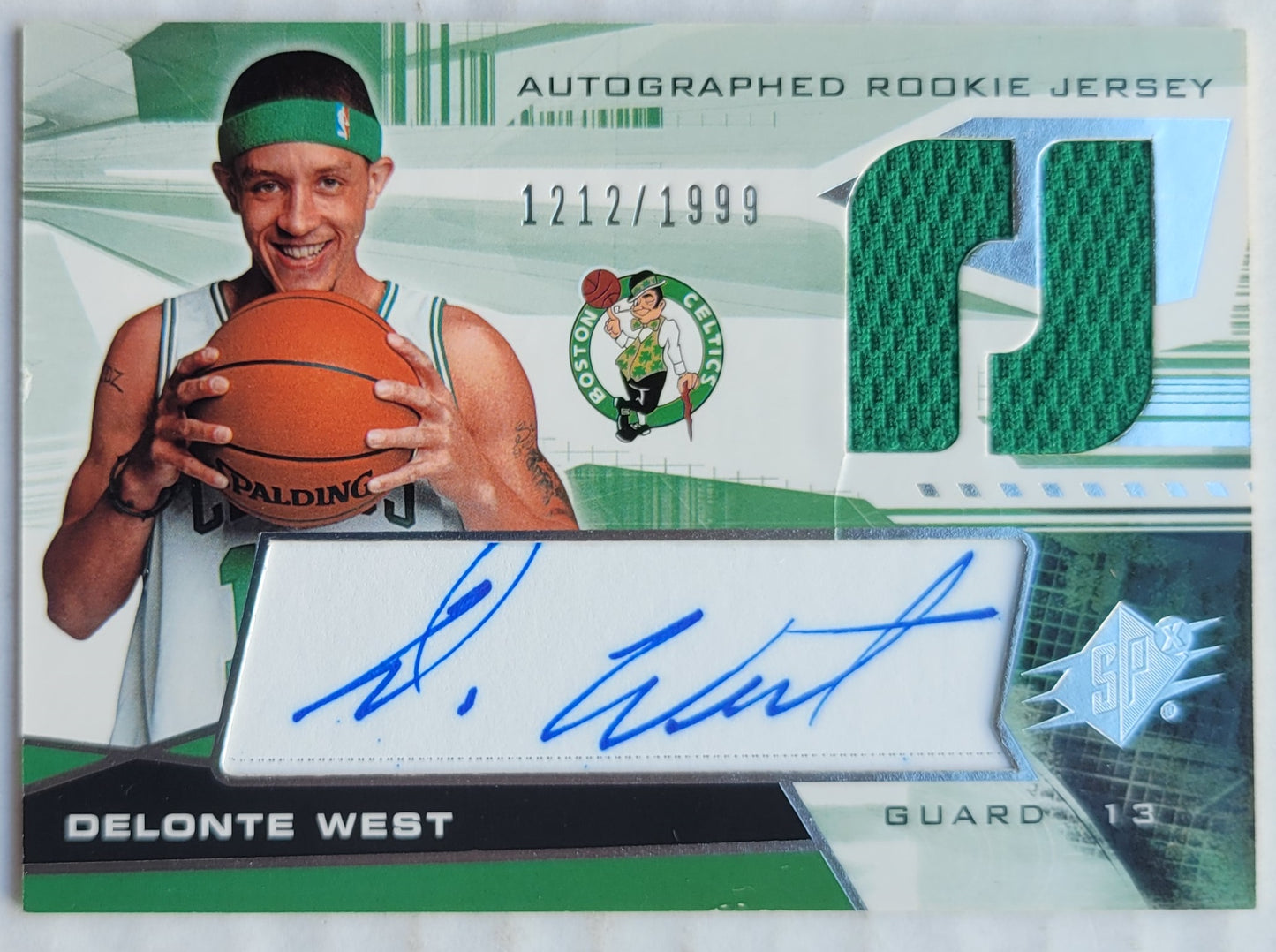 Delonte West - 2004-05 SPx #128 JSY AU RC - 1212/1999
