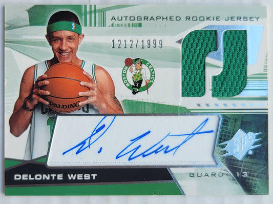 Delonte West - 2004-05 SPx #128 JSY AU RC - 1212/1999