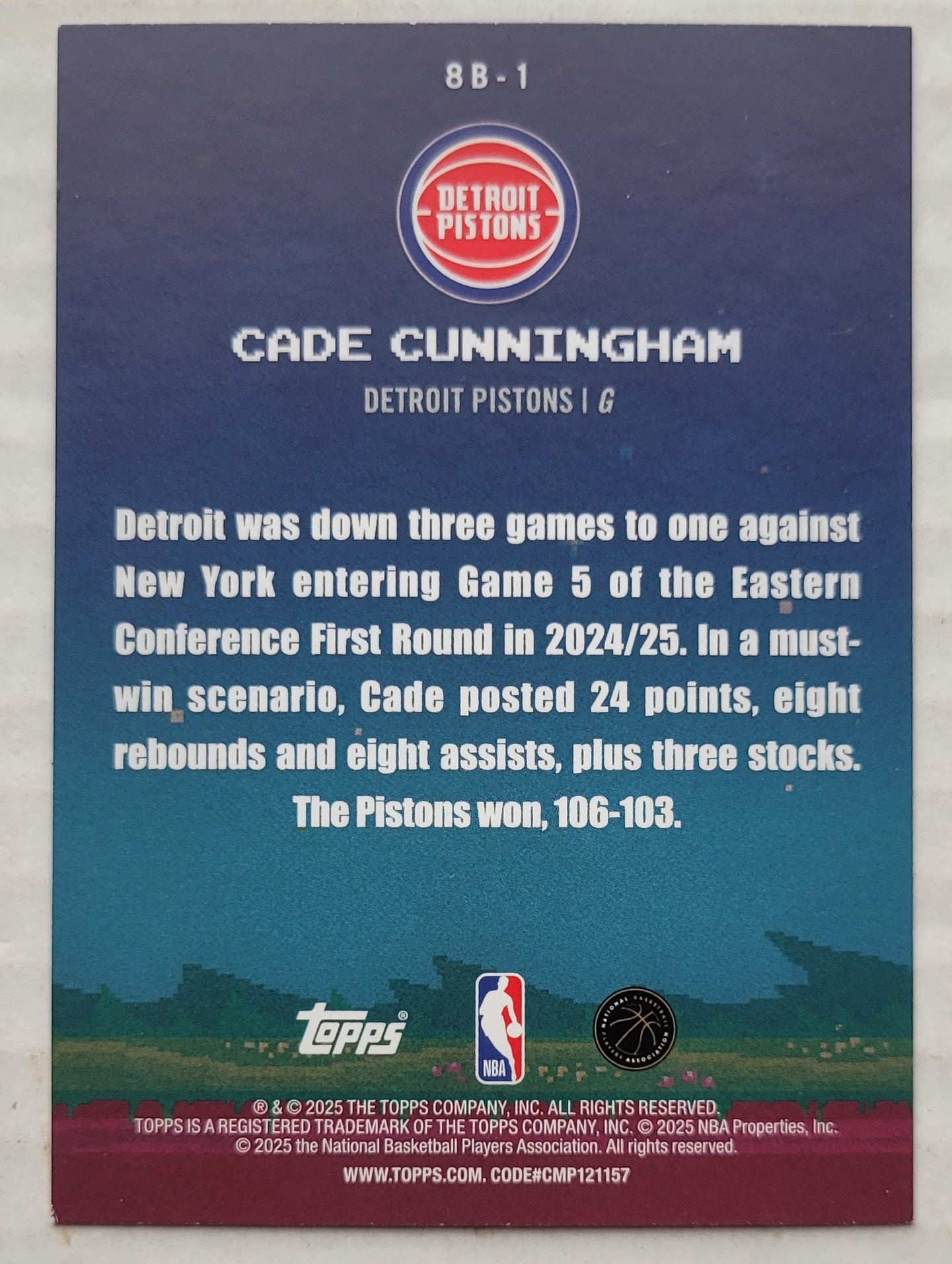 Cade Cunningham - 2025-26 Topps 8-Bit Ballers #8B1