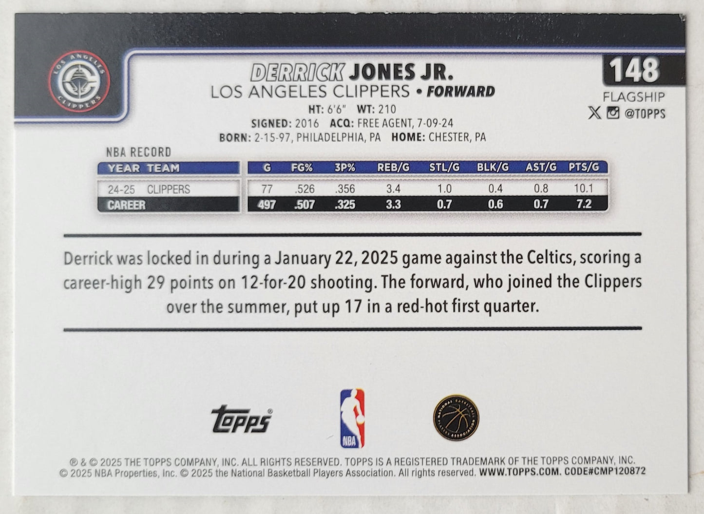 Derrick Jones Jr. - 2025-26 Topps Season Tip Off #148
