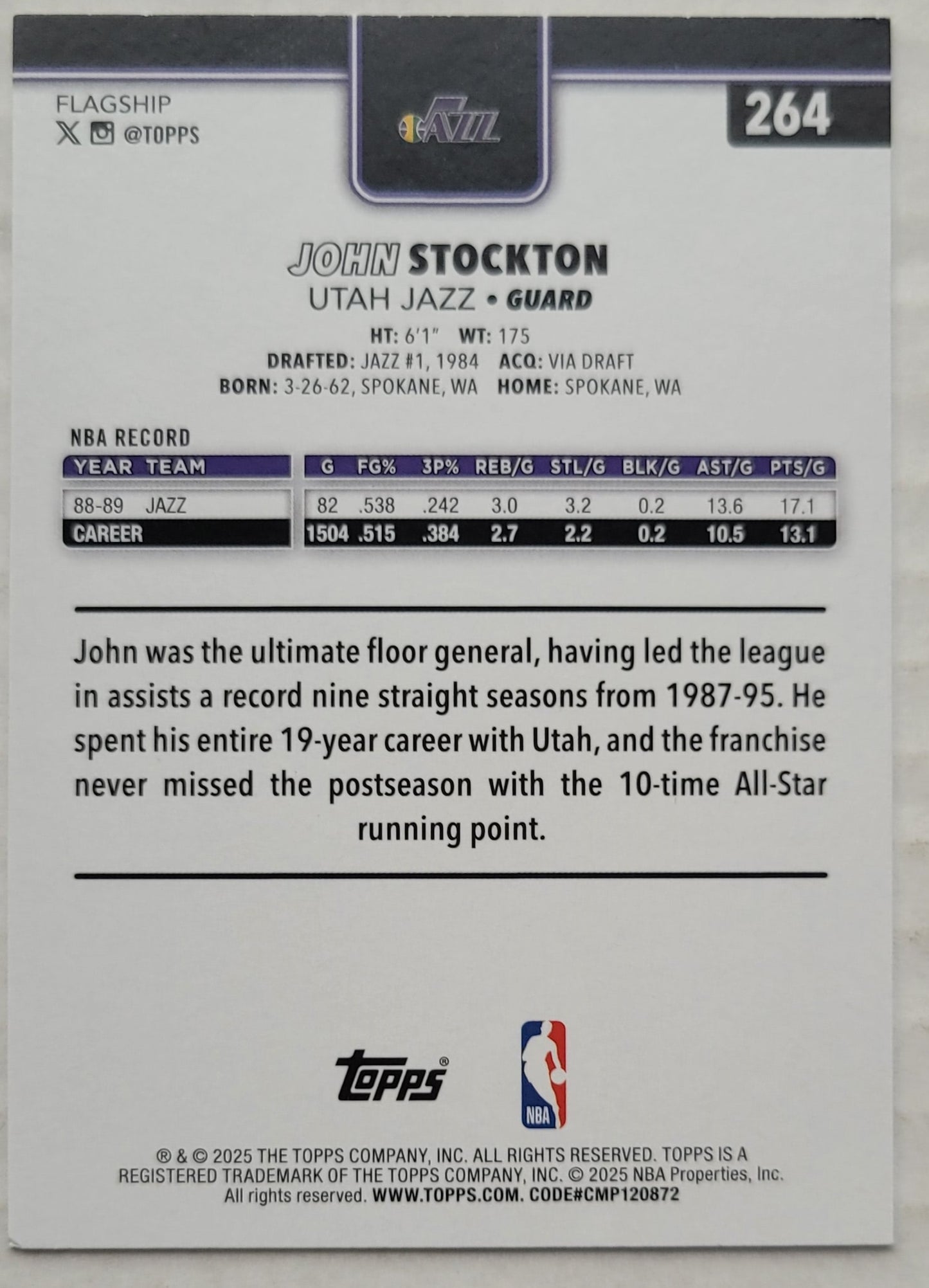 John Stockton - 2025-26 Topps #264