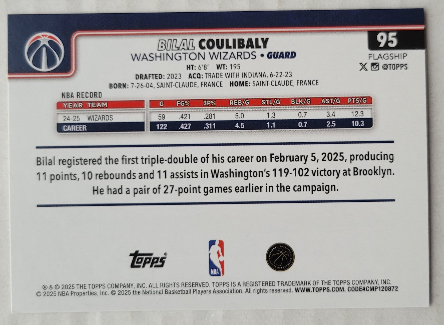 Bilal Coulibaly - 2025-26 Topps #95