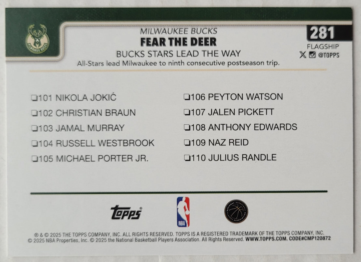 Giannis Antetokounmpo - 2025-26 Topps #281