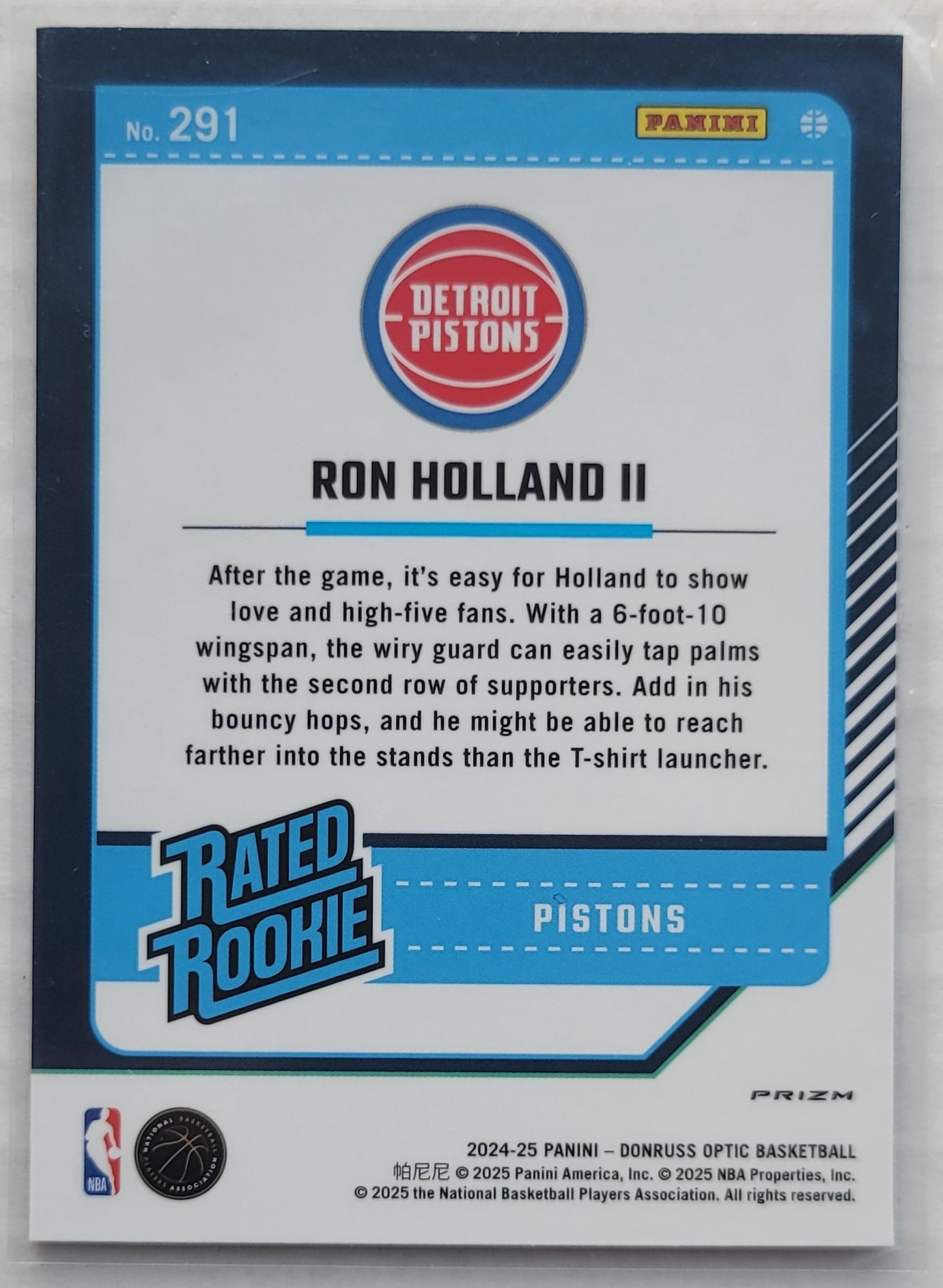 Ron Holland II - 2024-25 Donruss Optic Holo #291 RR
