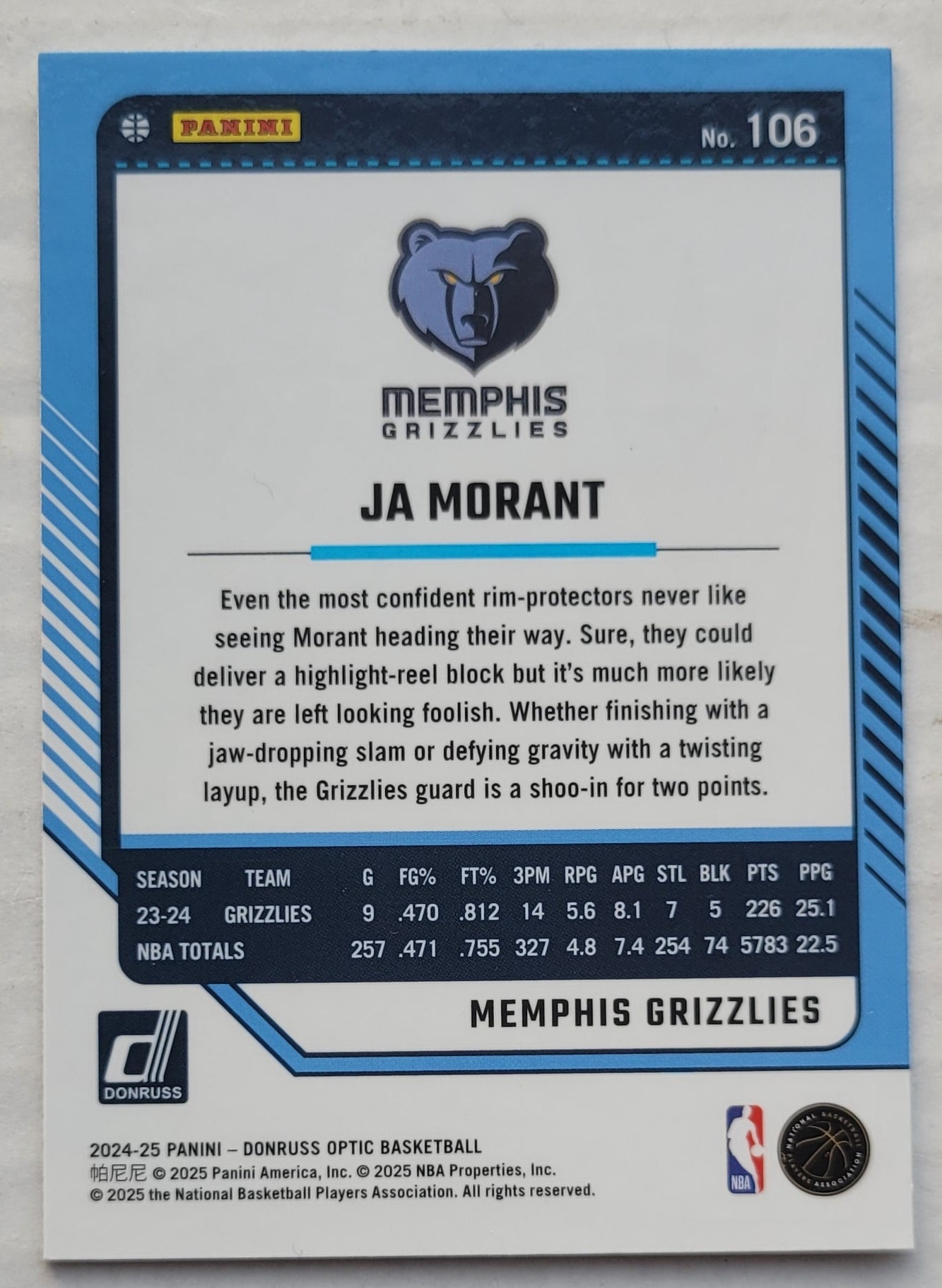 Ja Morant - 2024-25 Donruss Optic #106