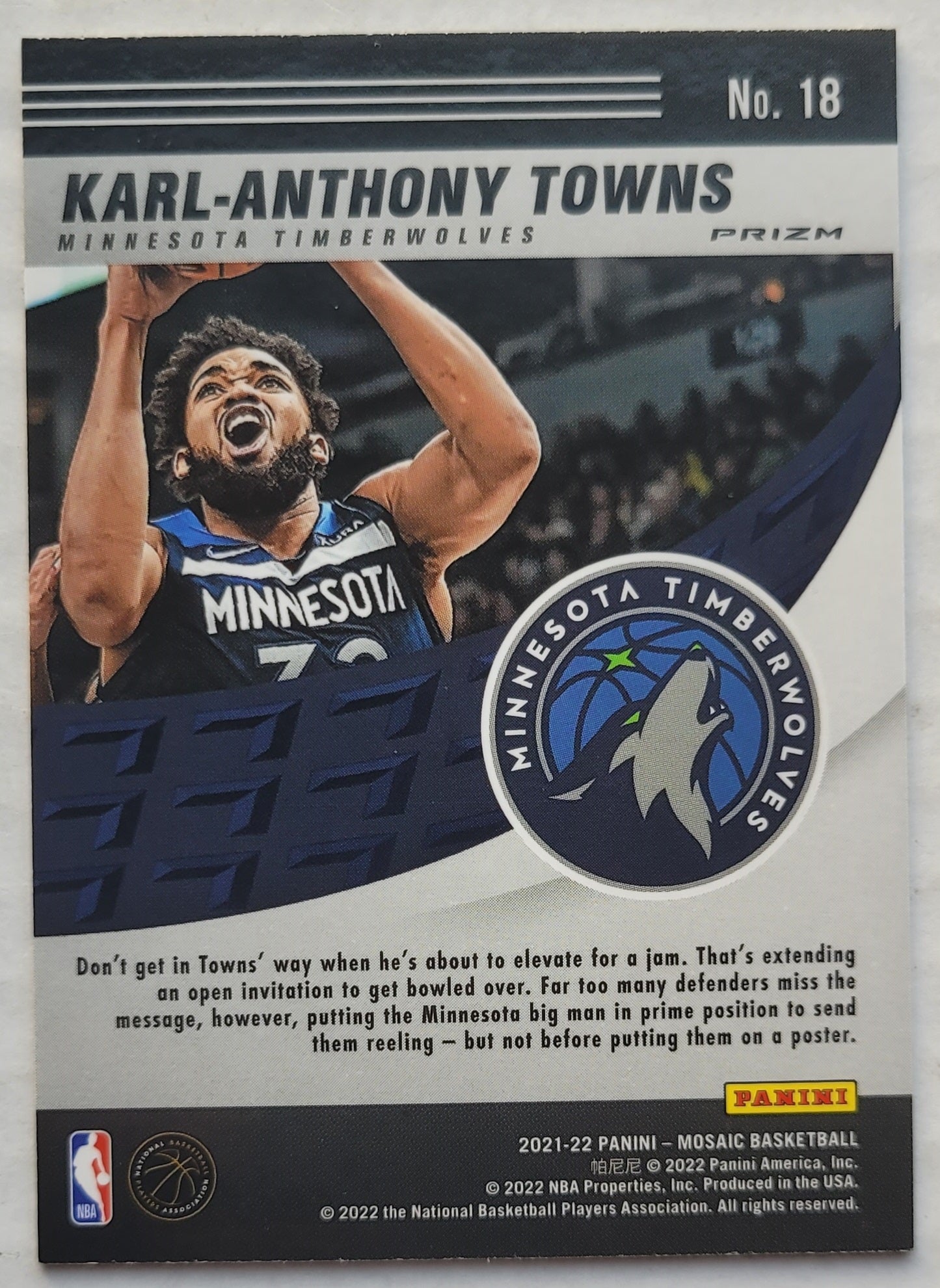 Karl-Anthony Towns - 2021-22 Panini Mosaic Elevate Mosaic Green #18