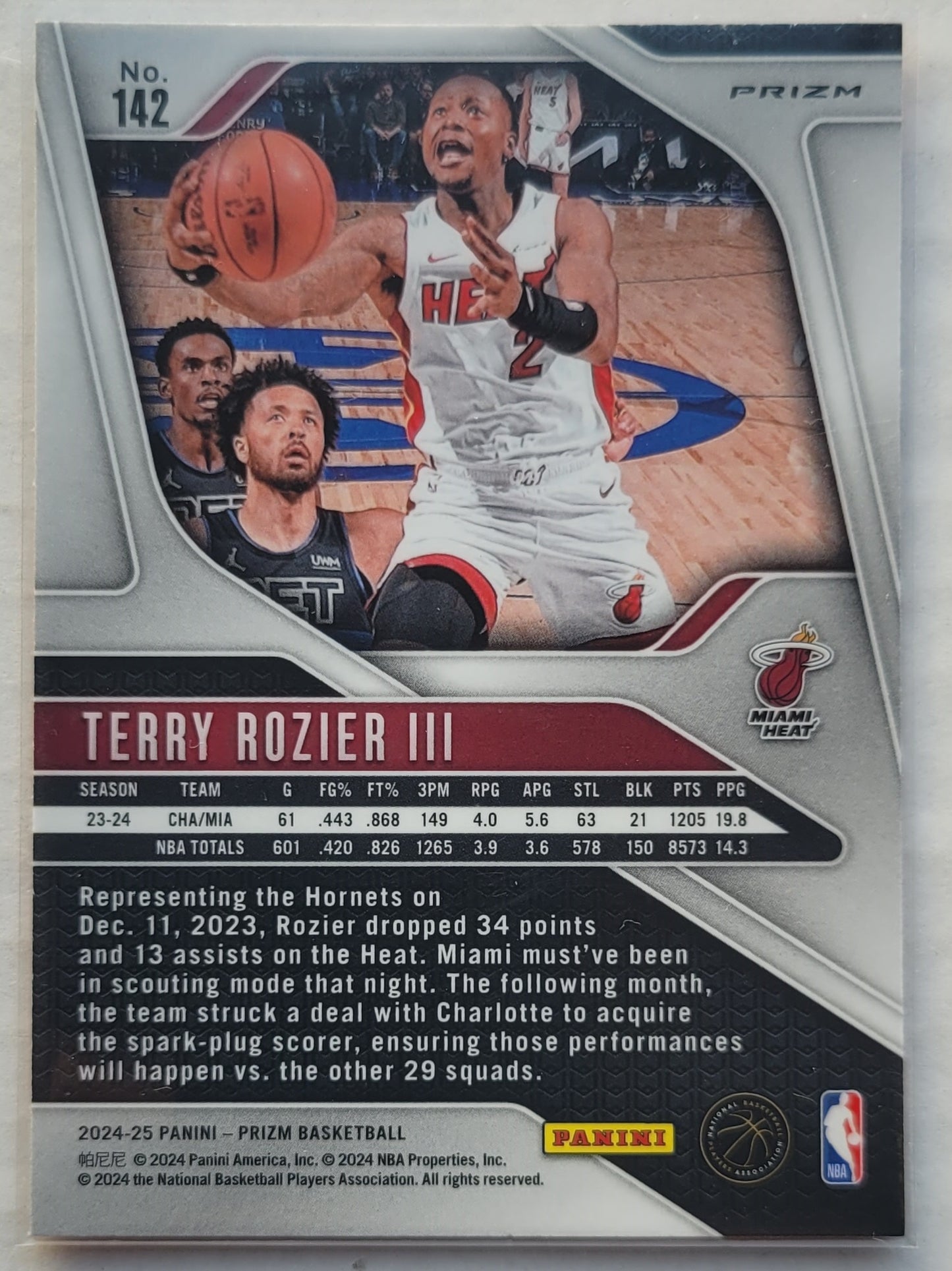 Terry Rozier III - 2024-25 Panini Prizm Prizms Orange Ice #142