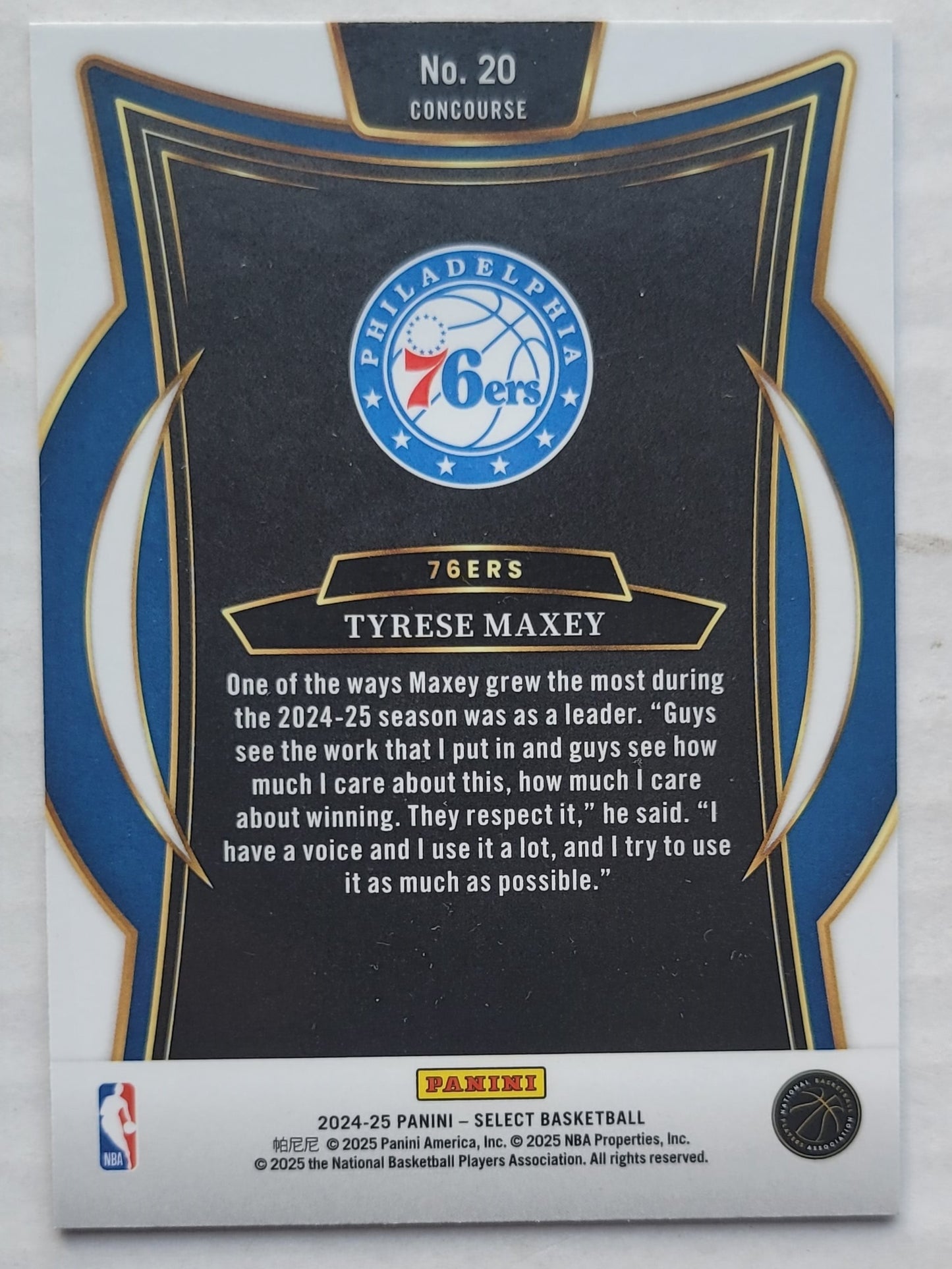 Tyrese Maxey - 2024-25 Select Blue #20