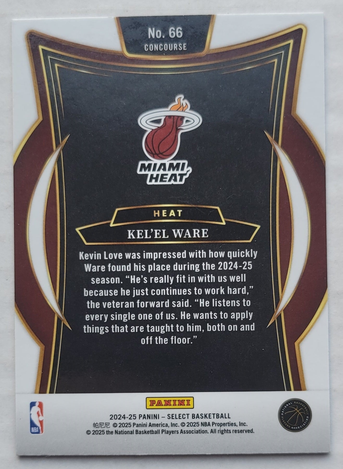 Kel'el Ware - 2024-25 Select Blue #66 RC