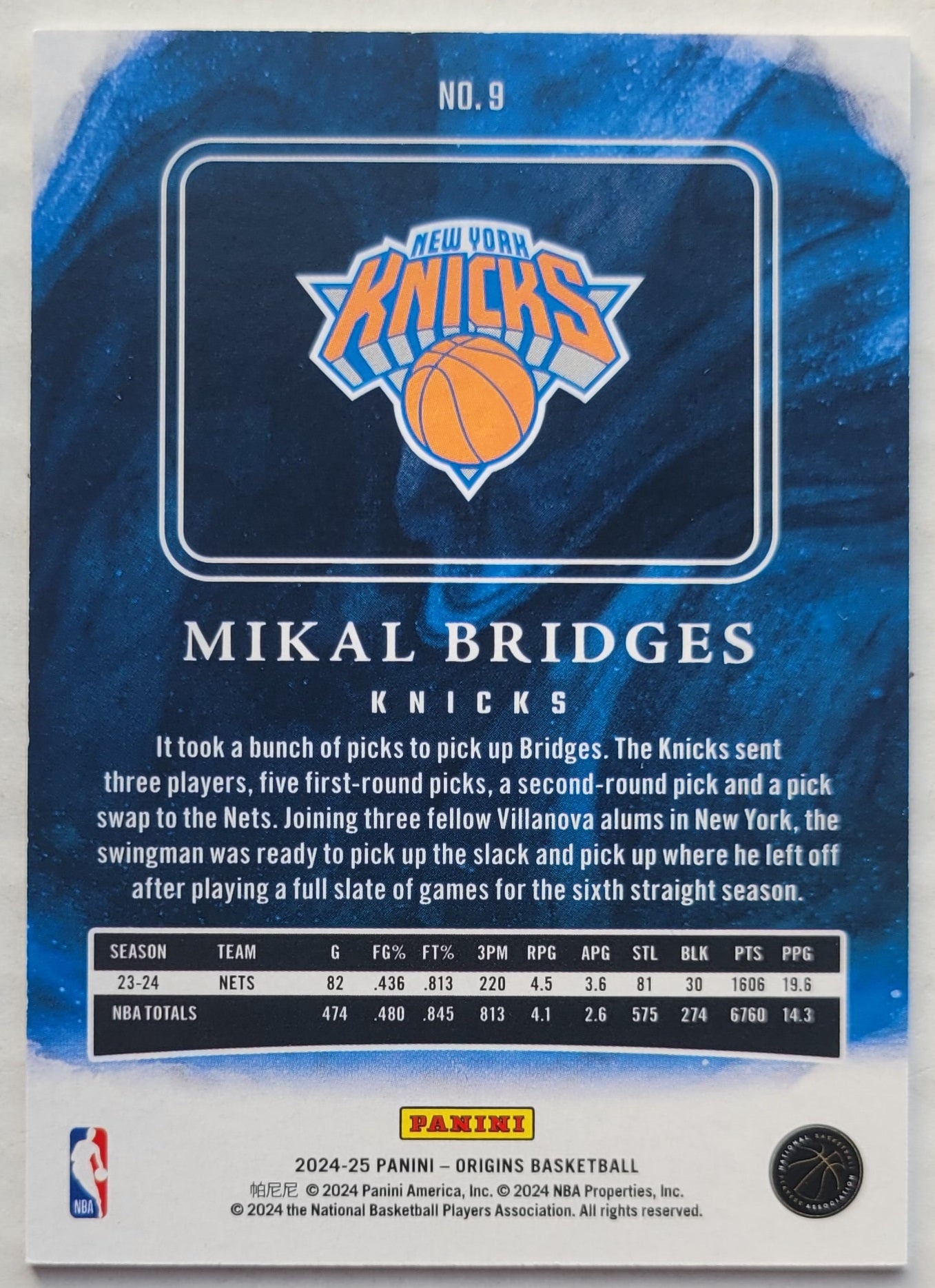 Mikal Bridges - 2024-25 Panini Origins #9