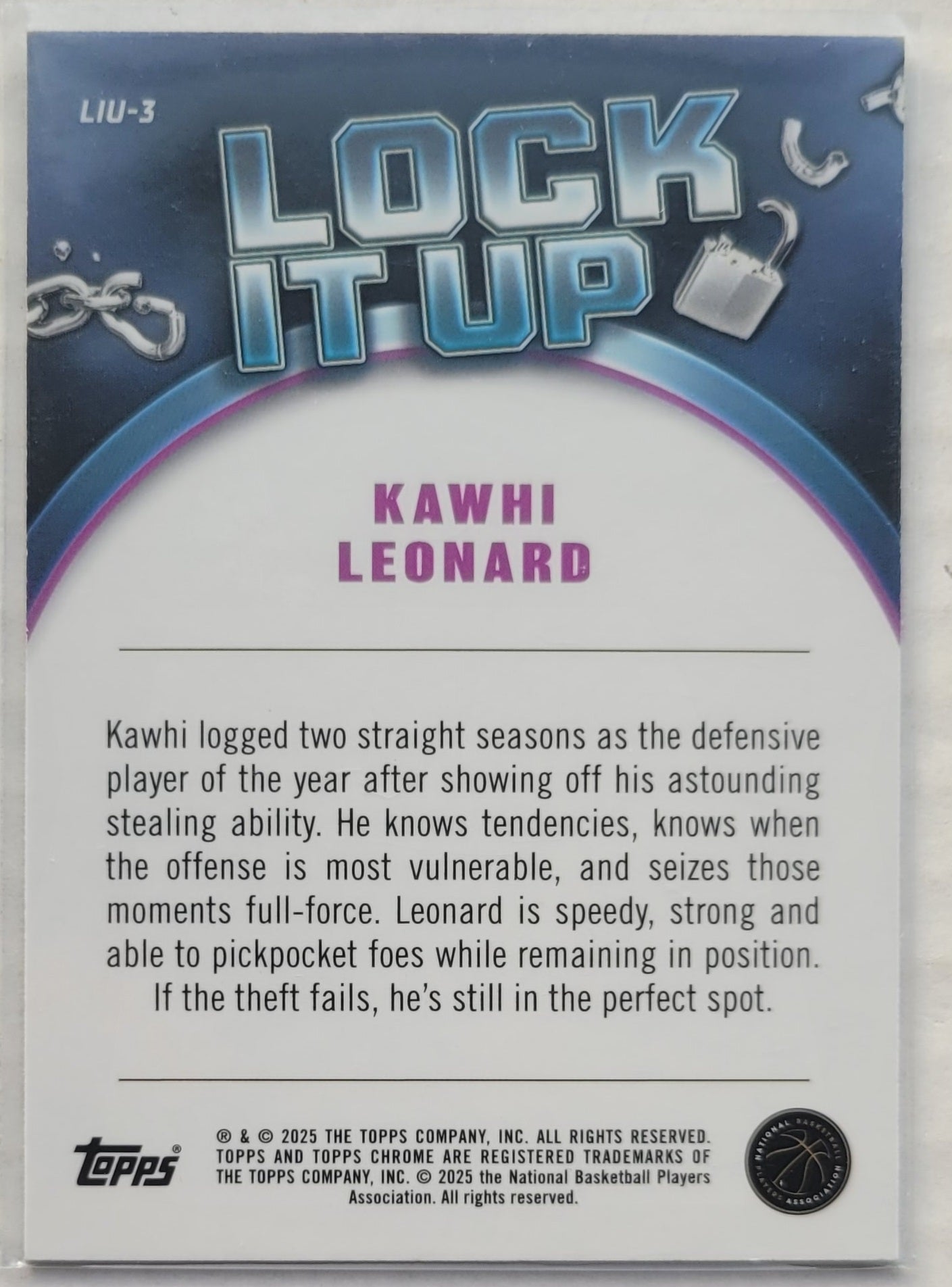 Kawhi Leonard - 2024-25 Topps Chrome Lock It Up #LIU3