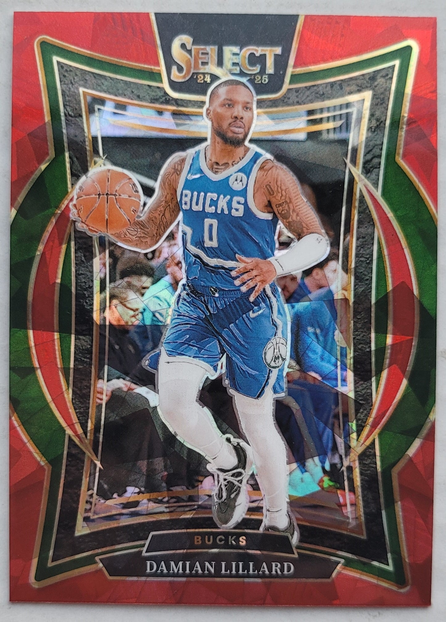 Damian Lillard - 2024-25 Select Red Cracked Ice Prizms #55
