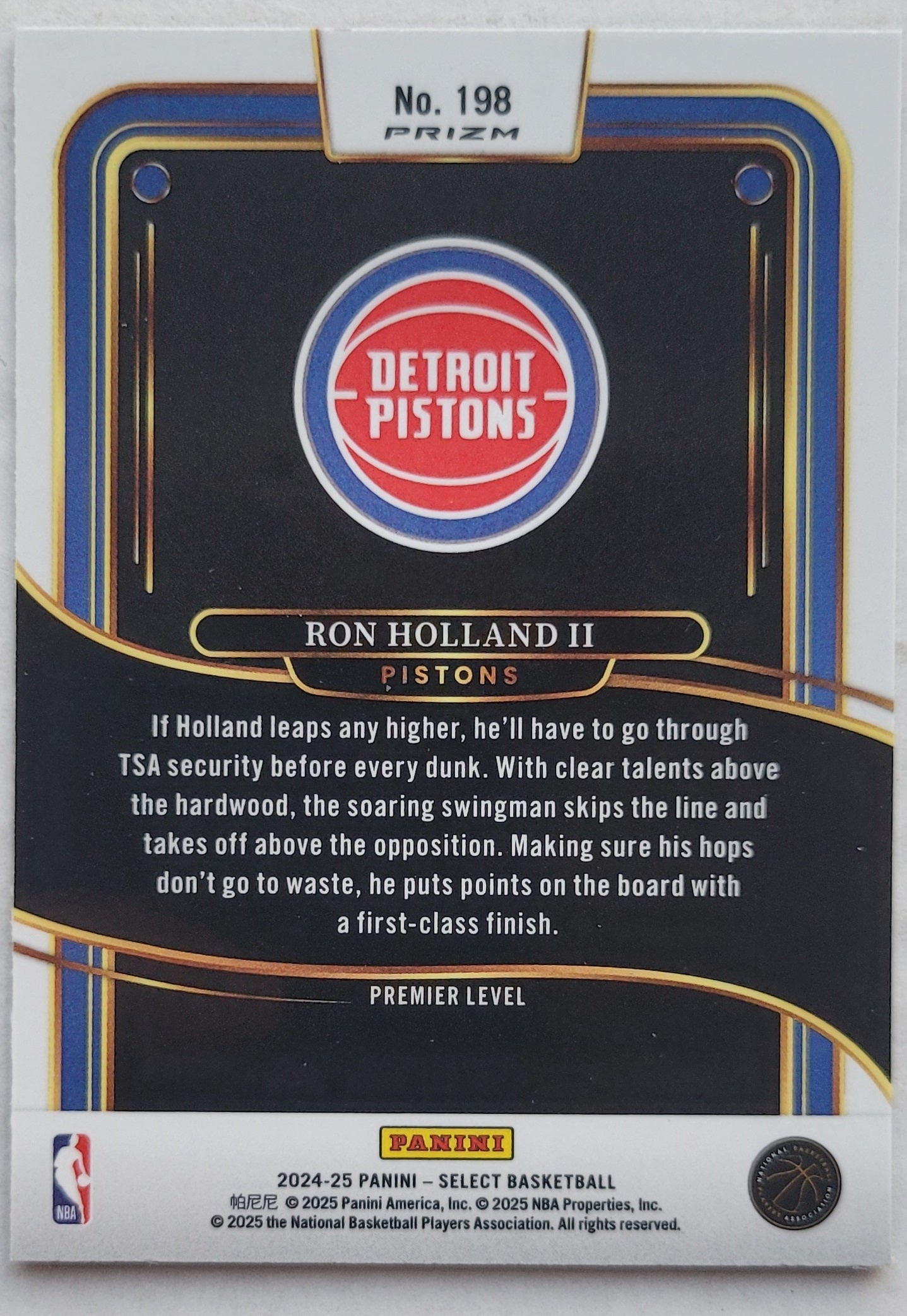 Ron Holland II - 2024-25 Select Red Cracked Ice Prizms #198 RC