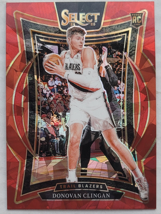 Donovan Clingan - 2024-25 Select Red Cracked Ice Prizms #69 RC