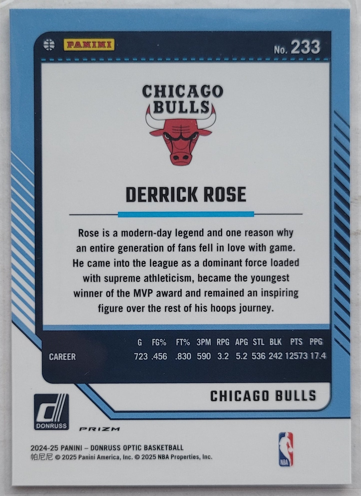 Derrick Rose - 2024-25 Donruss Optic Purple #233 LGD