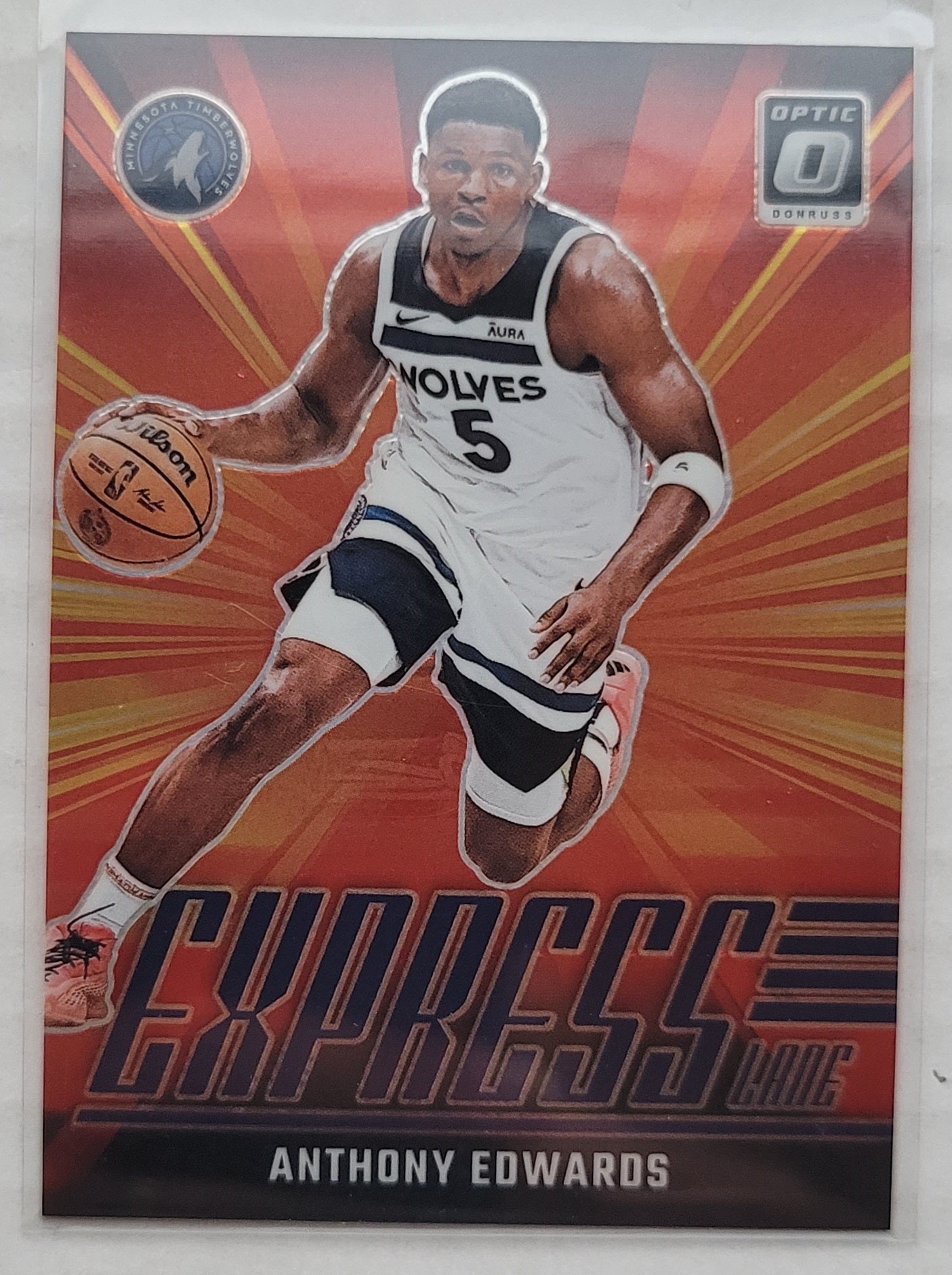 Anthony Edwards - 2024-25 Donruss Optic Express Lane Purple #7