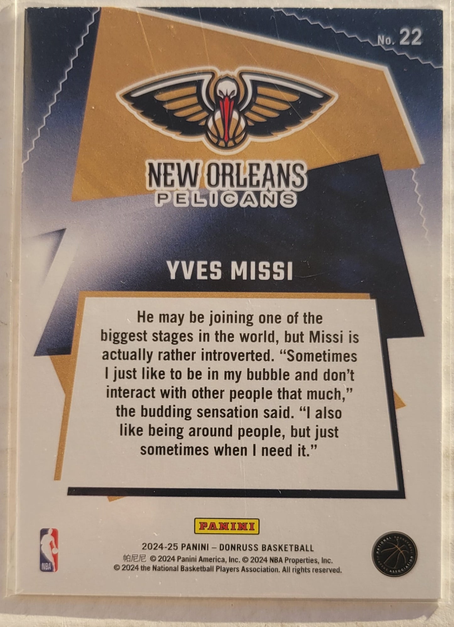 Yves Missi - 2024-25 Donruss Great X-Pectations #22